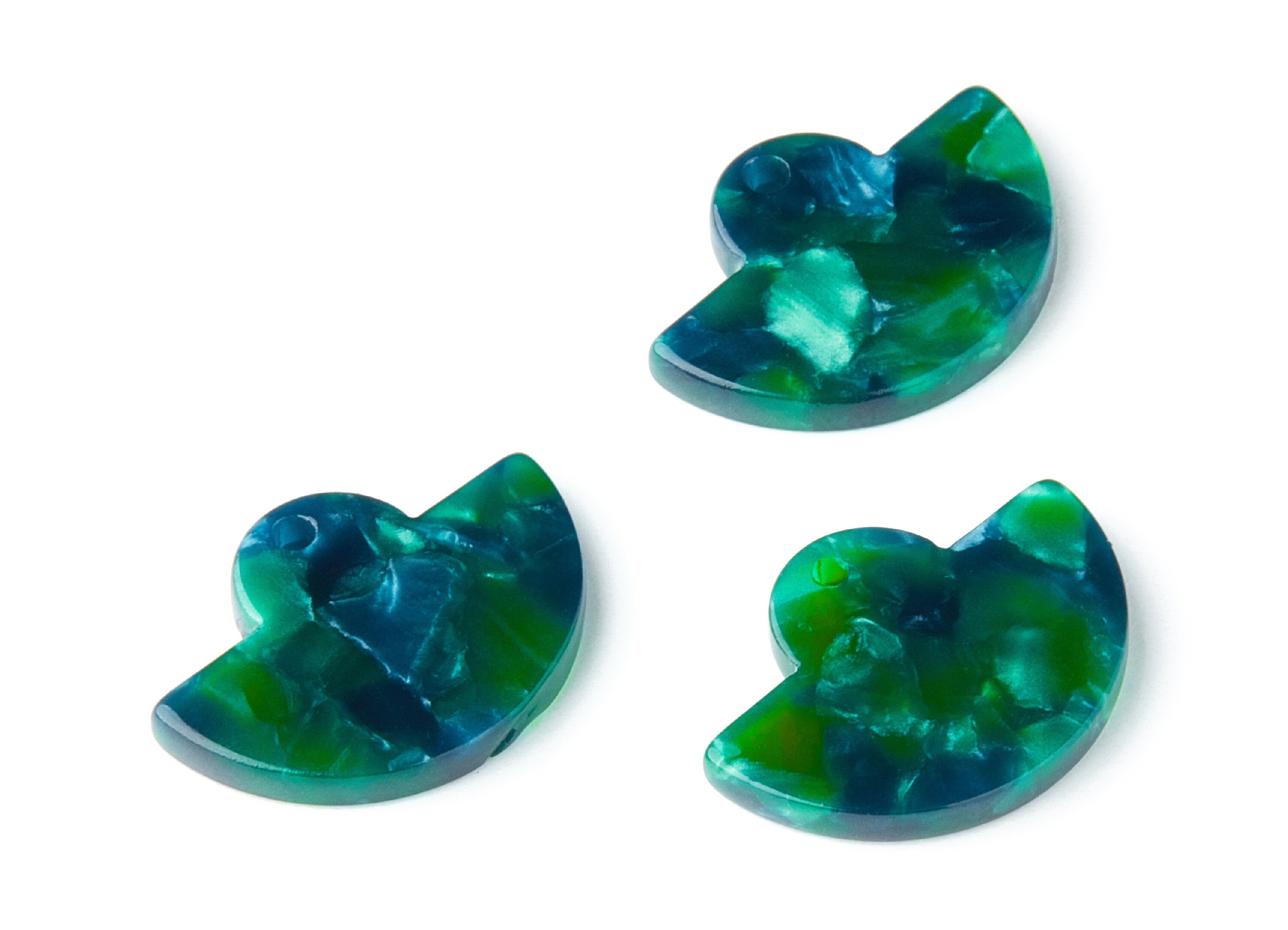Acetate Fan Earring Charms - Fan Shaped Pendant - Earring Findings - Jewelry Supplies - Color Code:A13 - 23.64x17.3x2.83mm - AC1376B - DOMEDBAZAAR