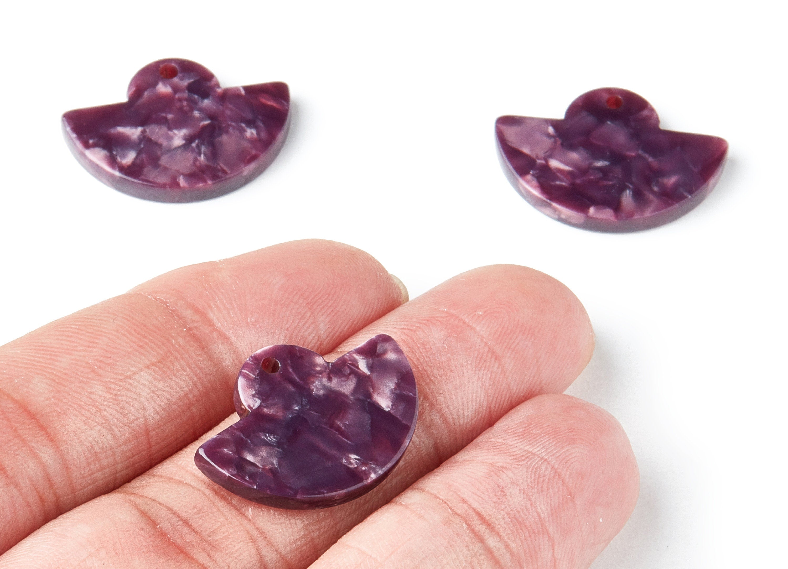 Acetate Fan Earring Charm - Acrylic Fan Pendant - Earring Findings - Jewelry Supplies - Color Code:A41 - 23.64x17.3x2.83mm - AC1376D - DOMEDBAZAAR