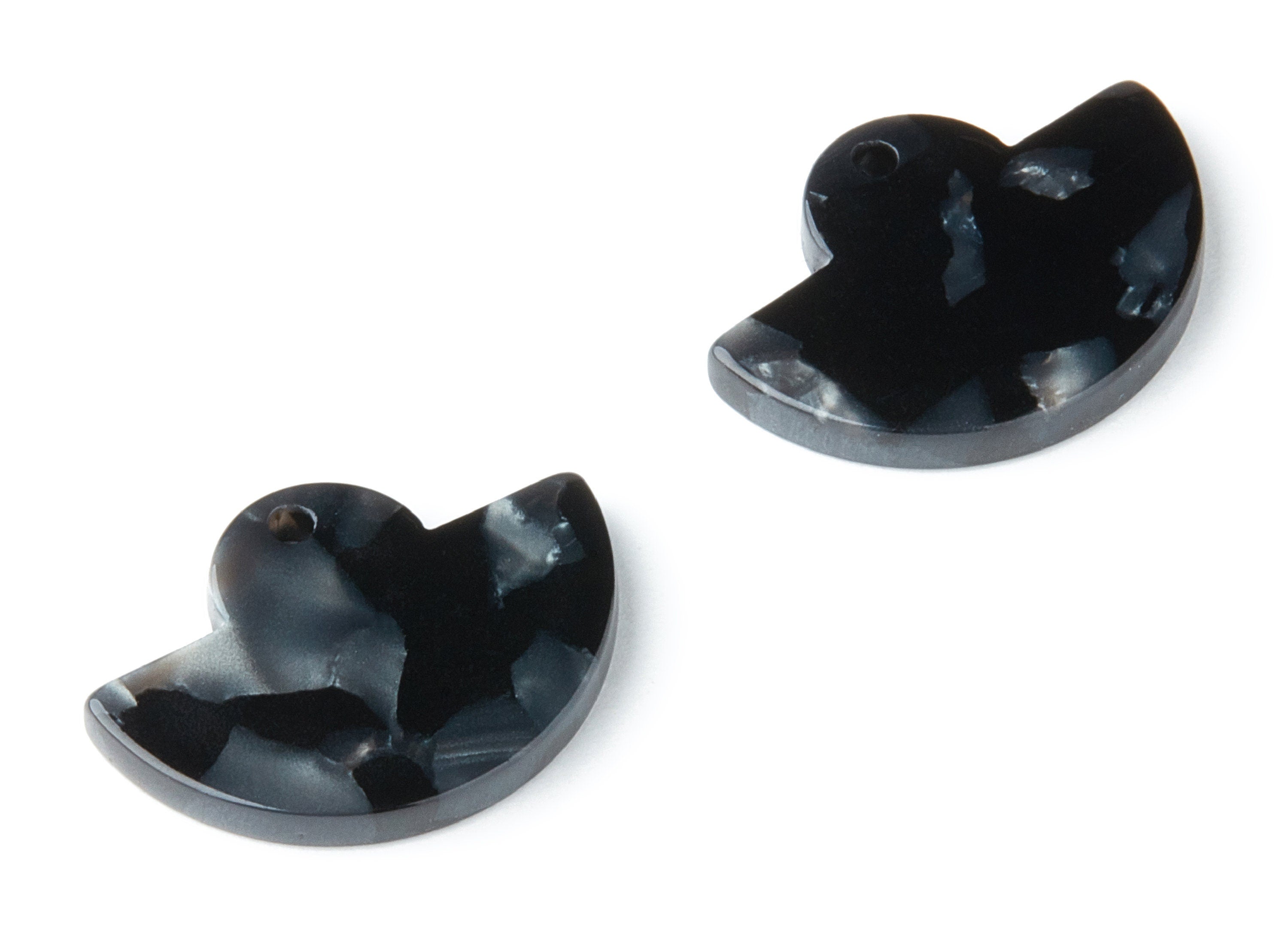 Acetate Fan Earring Charms - Fan Shaped Pendant - Earring Findings - Jewelry Supplies  - Color Code:A48 - 23.64x17.3x2.83mm - AC1376F - DOMEDBAZAAR