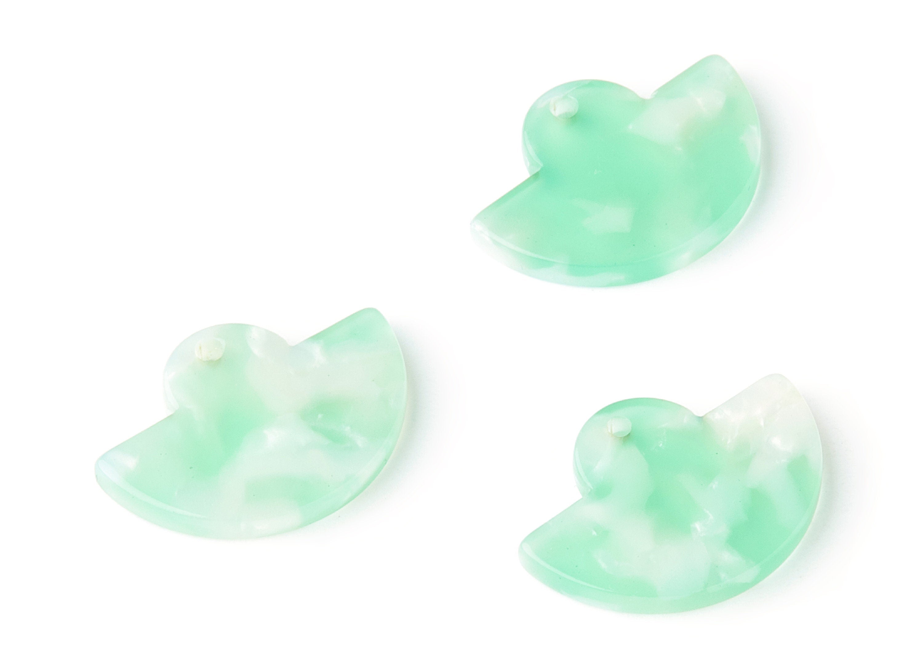 Acetate Fan Earring Charms - Fan Shaped Pendant - Earring Findings - Jewelry Supplies - Color Code:A35 - 23.64x17.3x2.83mm - AC1376G - DOMEDBAZAAR