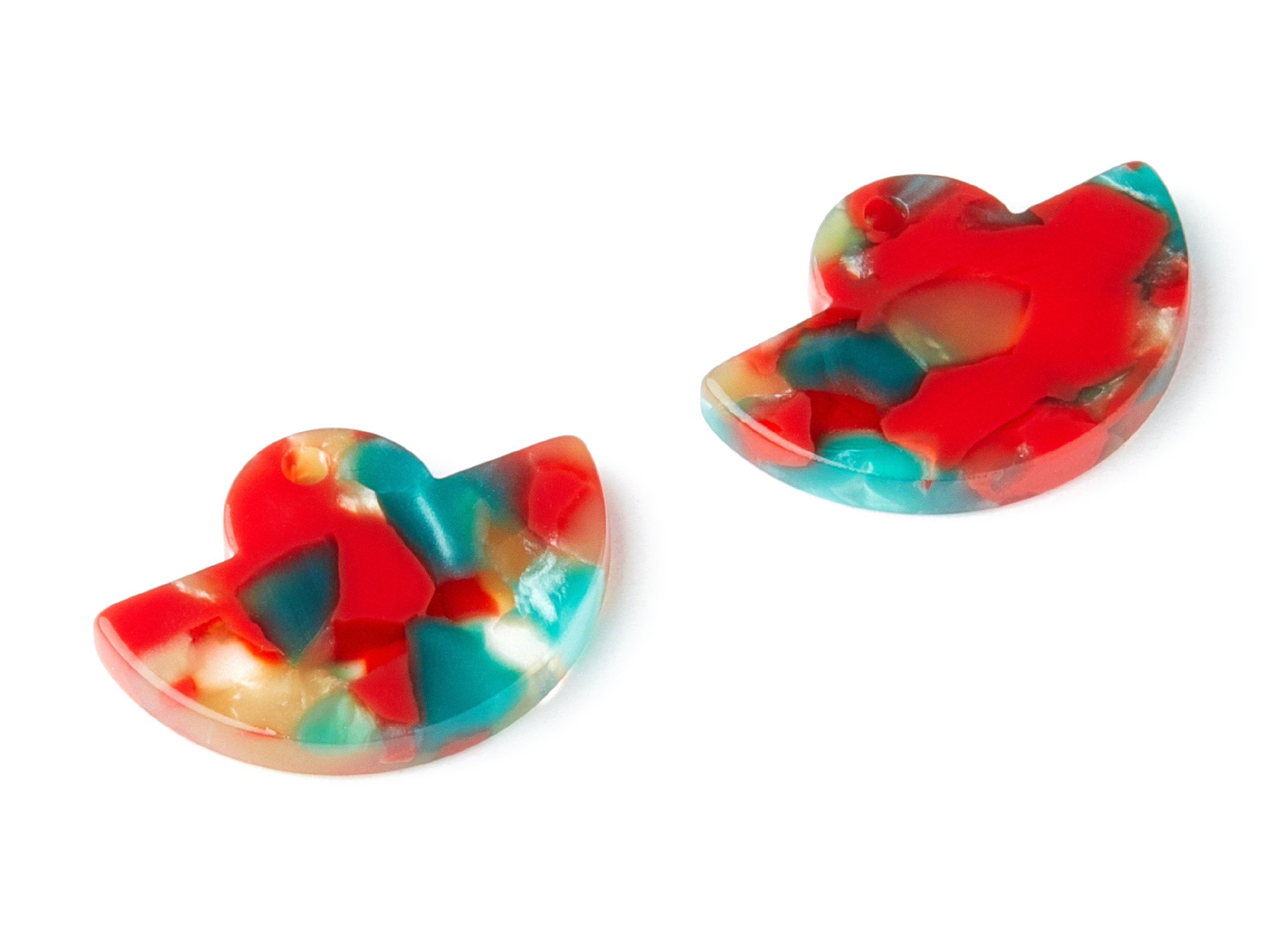 Acetate Acrylic Fan Charms - Fan Earring and Pendant - Earring Findings - Jewelry Supplies - Color Code:A46 - 23.64x17.3x2.83mm - AC1376H - DOMEDBAZAAR