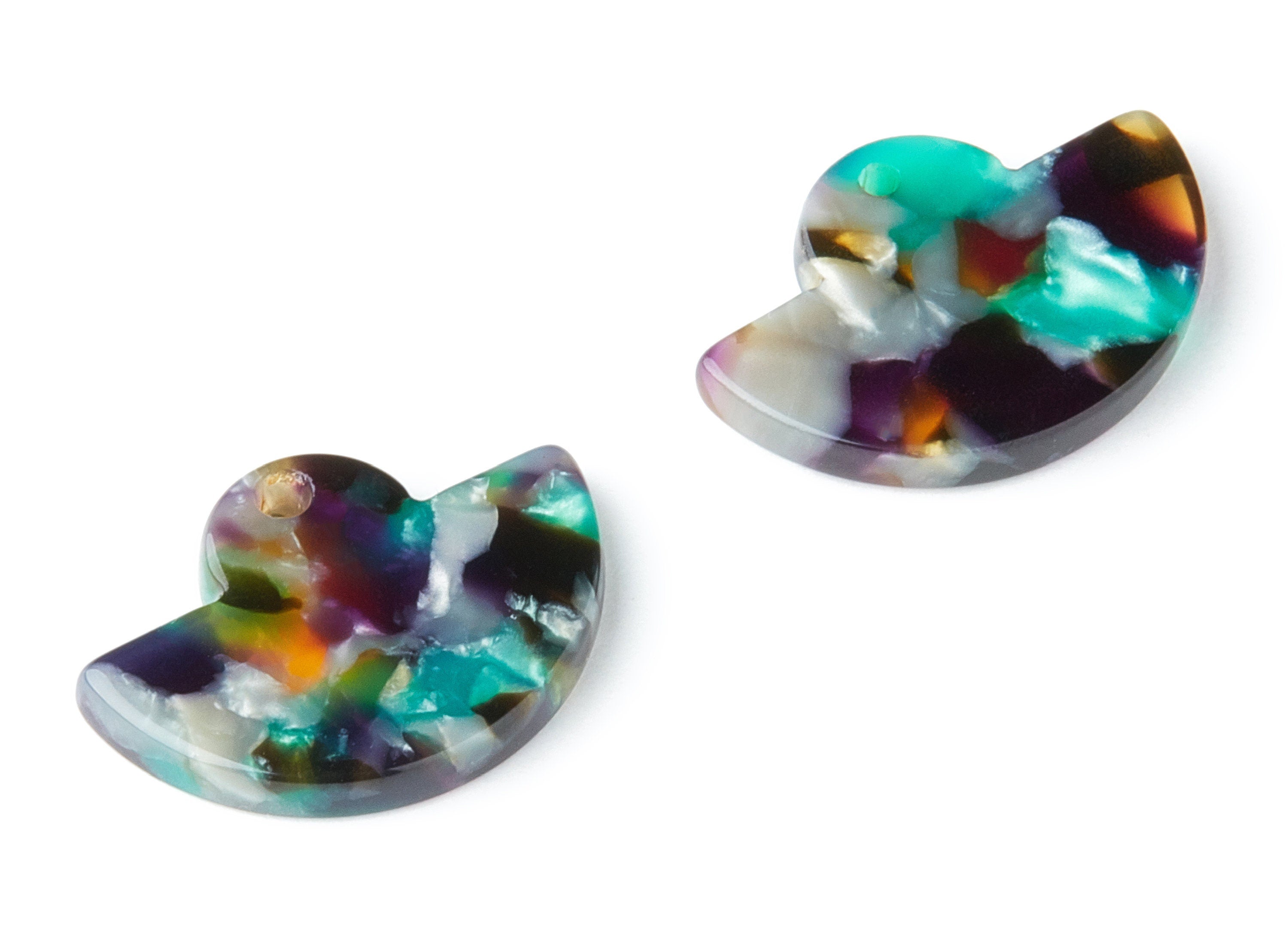 Acetate Fan Earring Charm - Acrylic Fan Pendant - Earring Findings - Jewelry Supplies - Color Code:A50 - 23.64x17.3x2.83mm - AC1376L - DOMEDBAZAAR