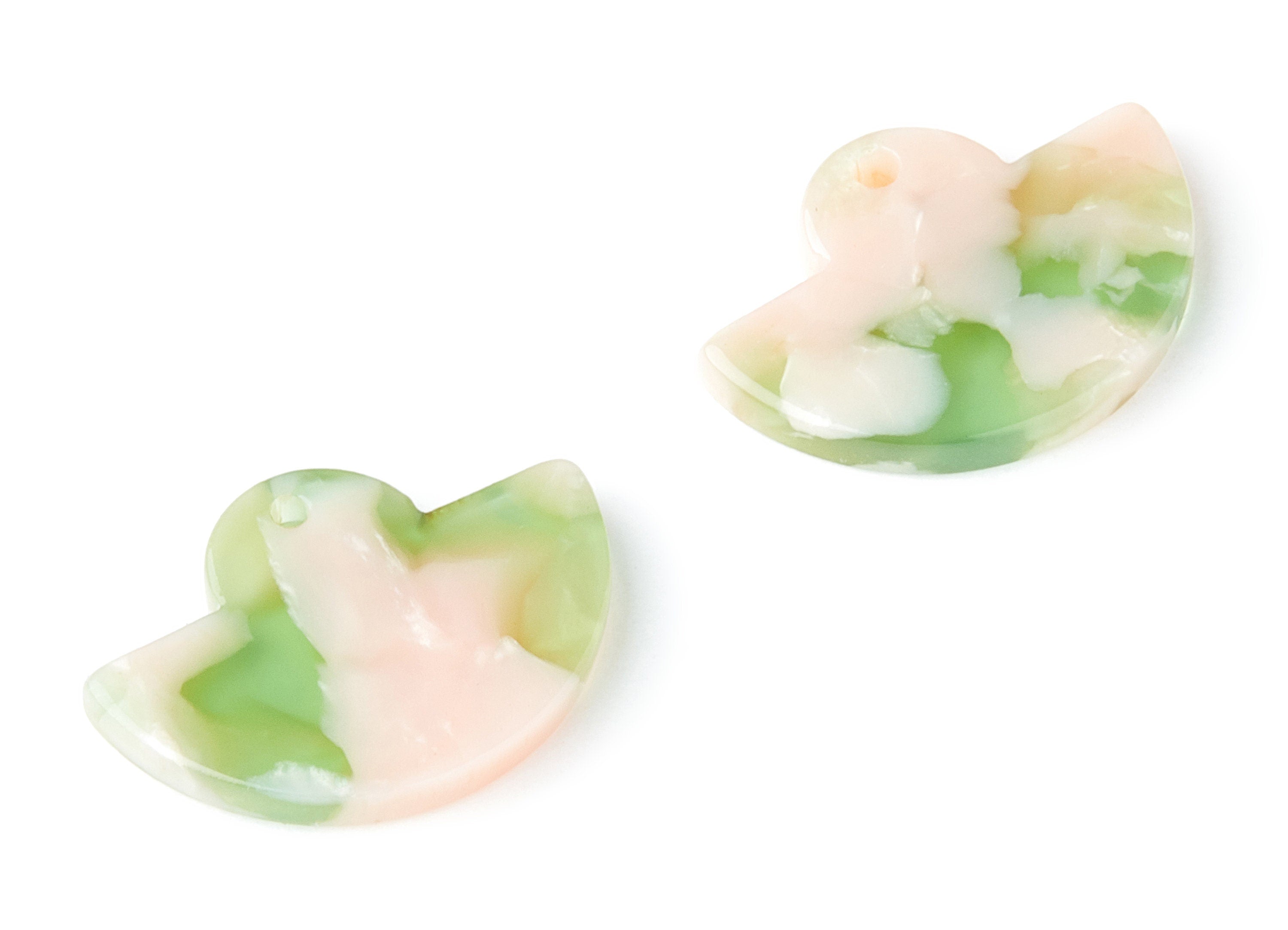 Acetate Fan Earring Charm - Fan Shaped Pendant - Earring Findings - Jewelry Supplies - Color Code:A38 - 23.64x17.3x2.83mm - AC1376M - DOMEDBAZAAR