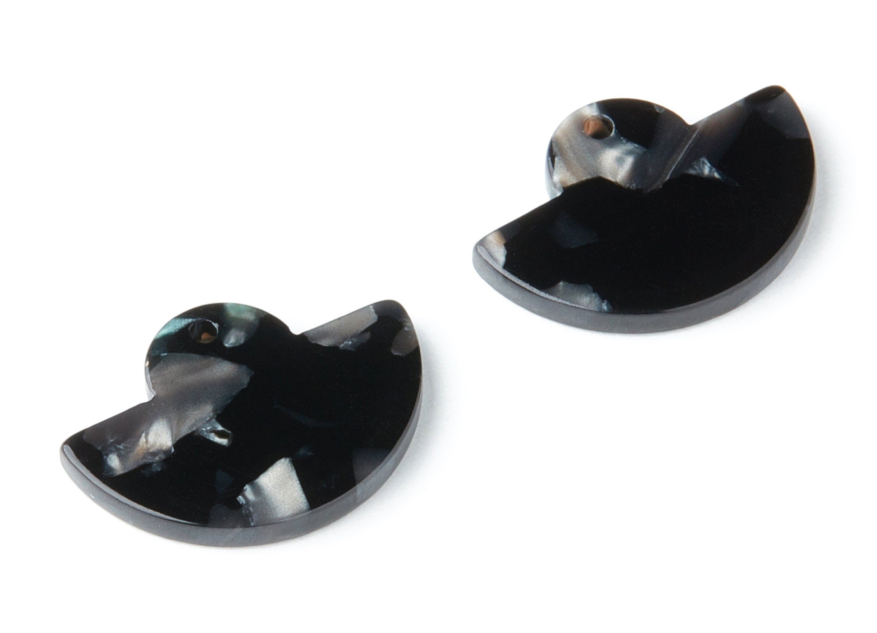 Acetate Fan Earring Charms - Fan Shaped Pendant - Earring Findings - Jewelry Supplies - Color Code:A49 - 23.64x17.3x2.83mm - AC1376P - DOMEDBAZAAR