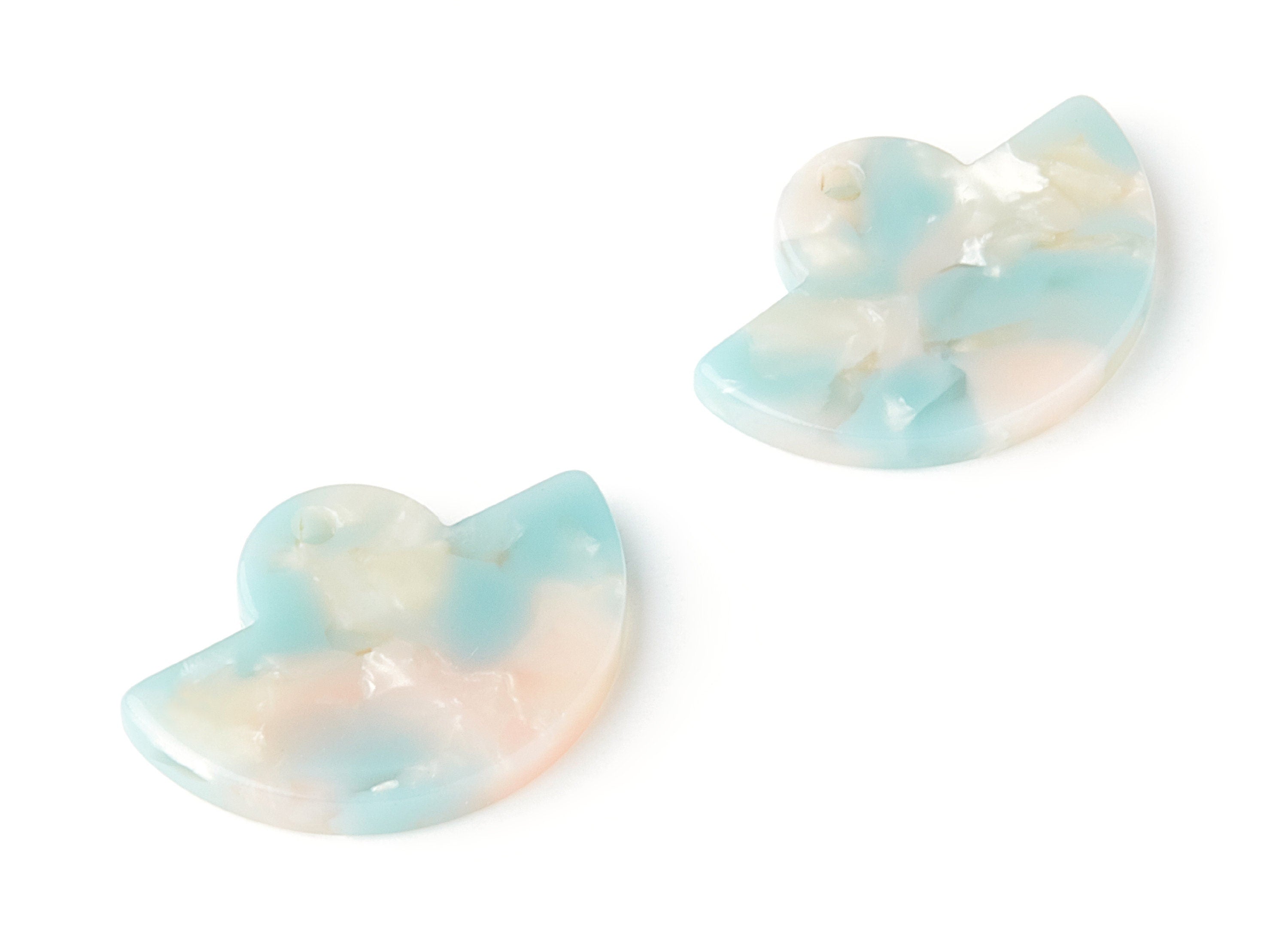 Acetate Fan Earring Charms - Fan Shaped Pendant - Earring Findings - Jewelry Supplies - Color Code:A36 - 23.64x17.3x2.83mm - AC1376R - DOMEDBAZAAR
