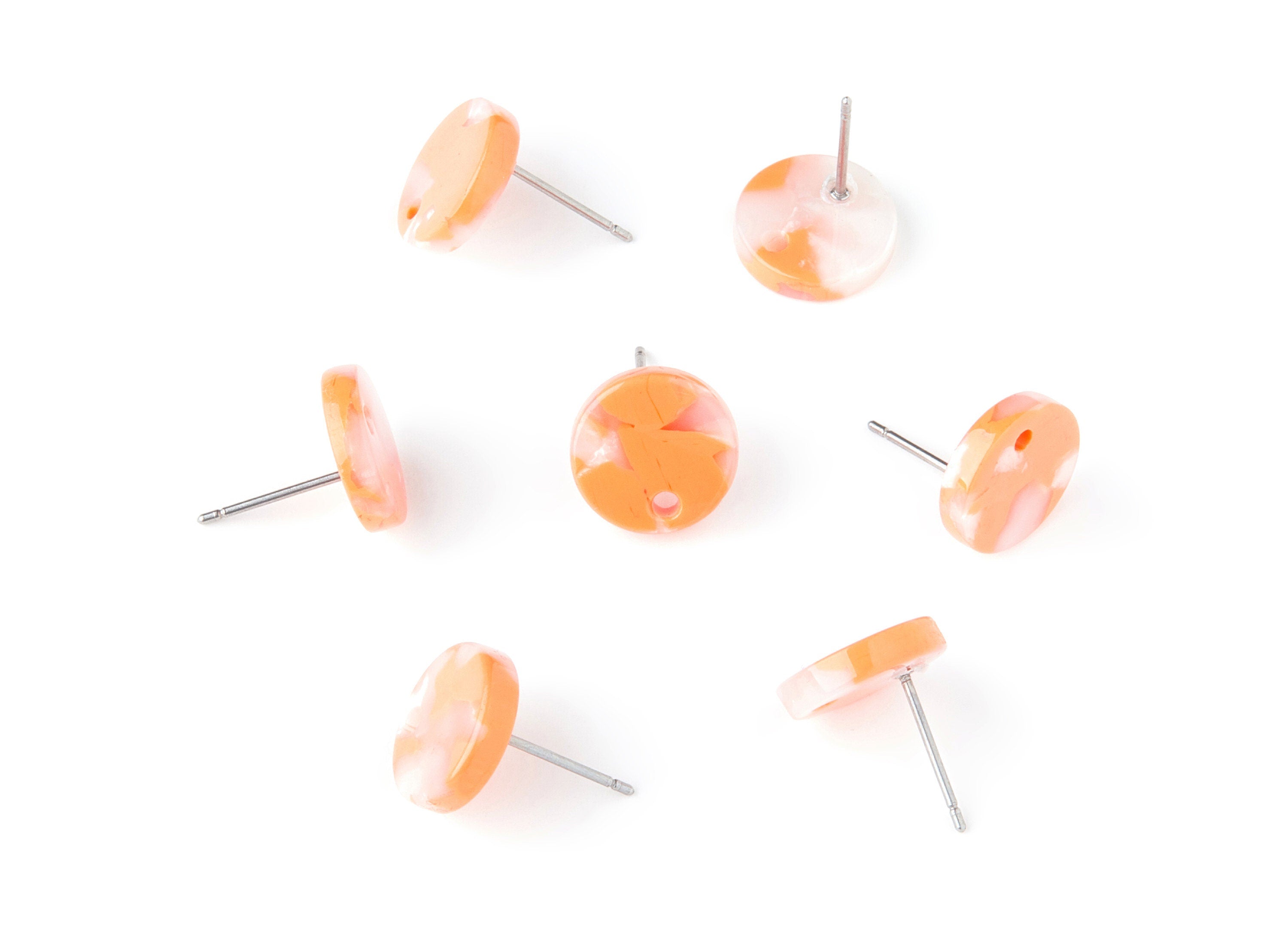 Acetate Round Earring Stud - Round Earring Post and Stud - Earring Findings - Color Code: A39 - 11.6x11.6x2.95mm - AC1139U - DOMEDBAZAAR