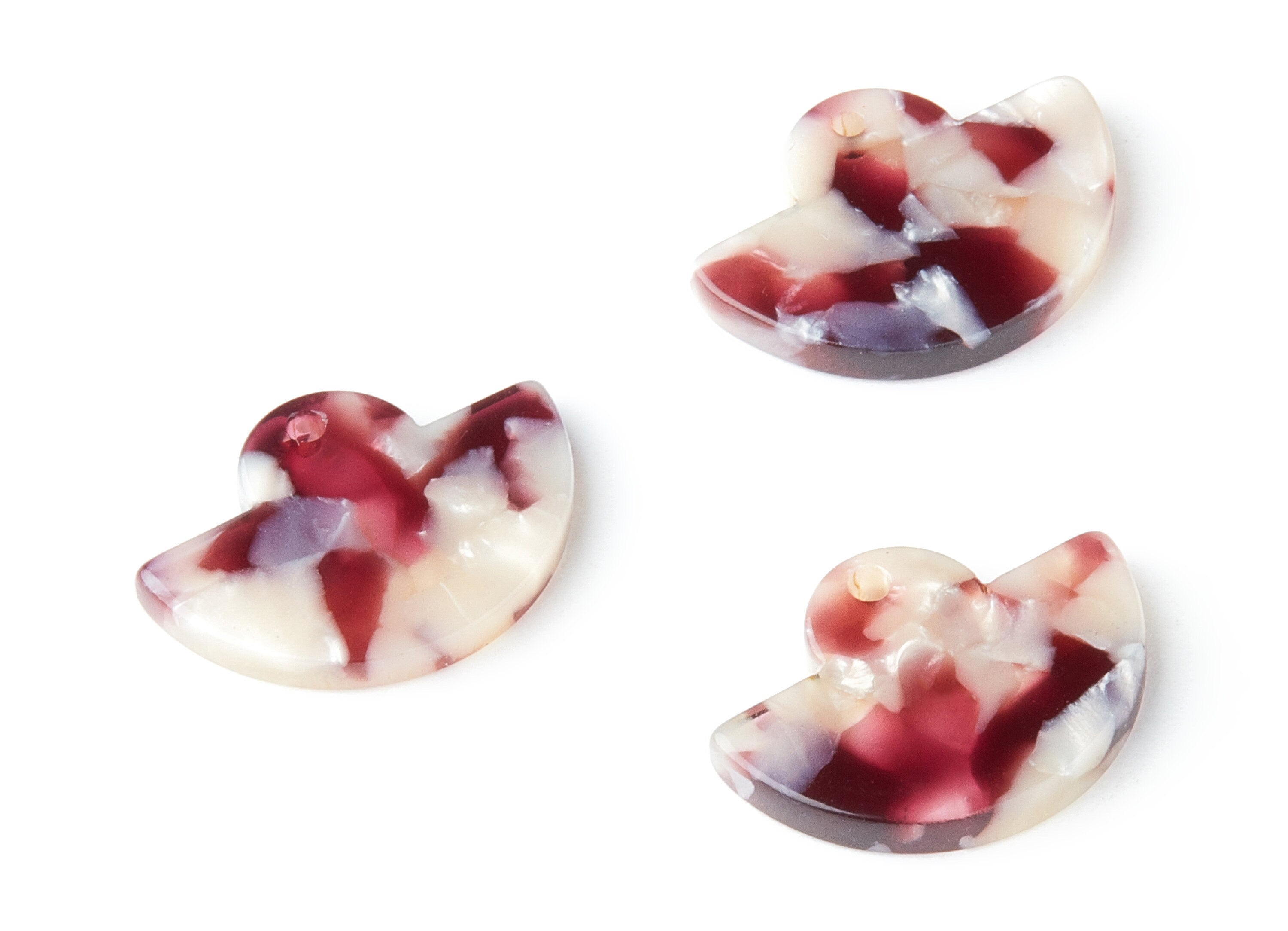 Acetate Fan Earring Charms - Fan Shaped Pendant - Earring Findings - Jewelry Supplies  - Color Code:A42 - 23.64x17.3x2.83mm - AC1376V - DOMEDBAZAAR