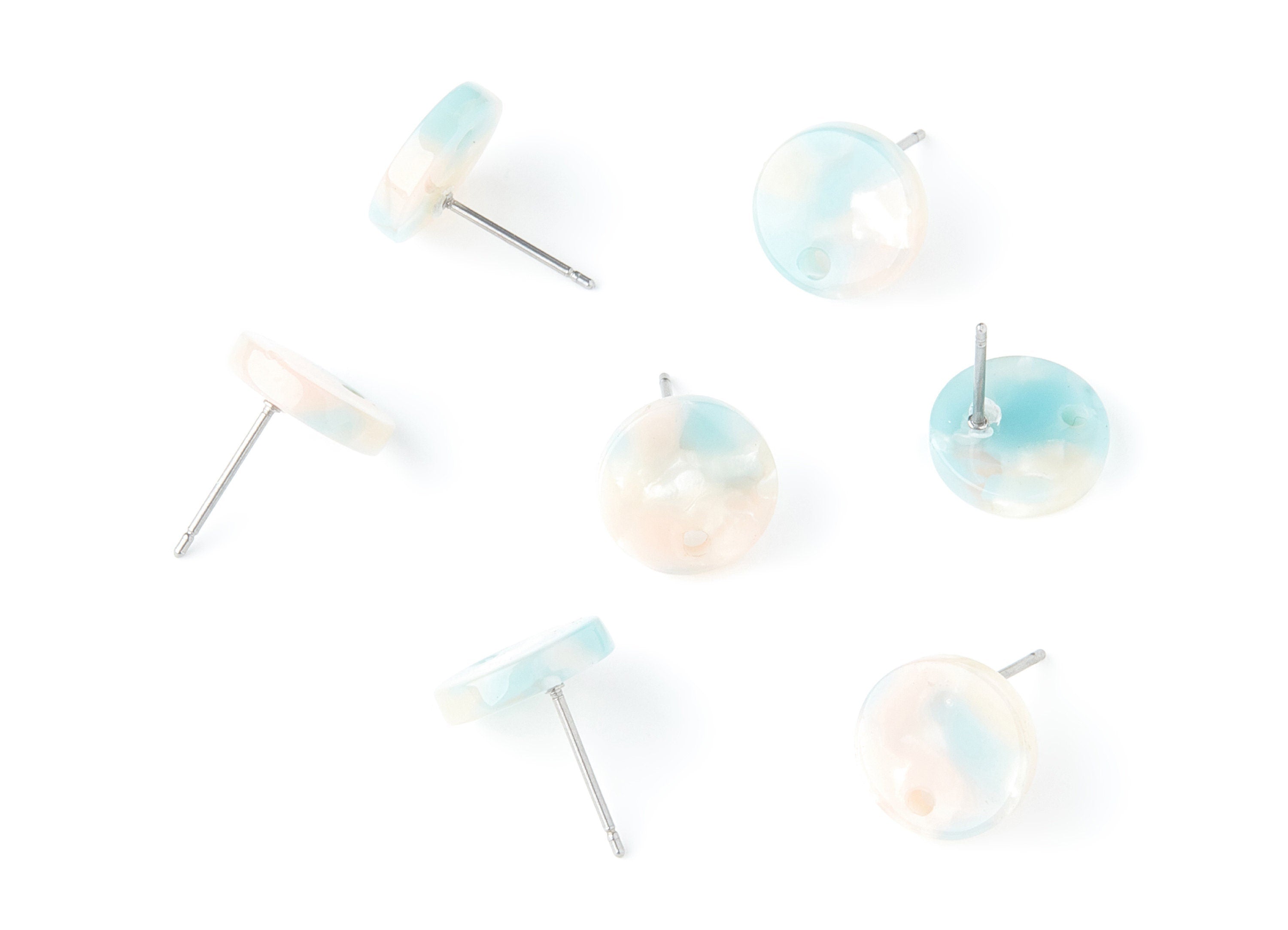 Acetate Round Earring Stud - Round Earring Post and Stud - Earring Findings - Color Code: A36 - 11.6x11.6x2.95mm - AC1139O - DOMEDBAZAAR