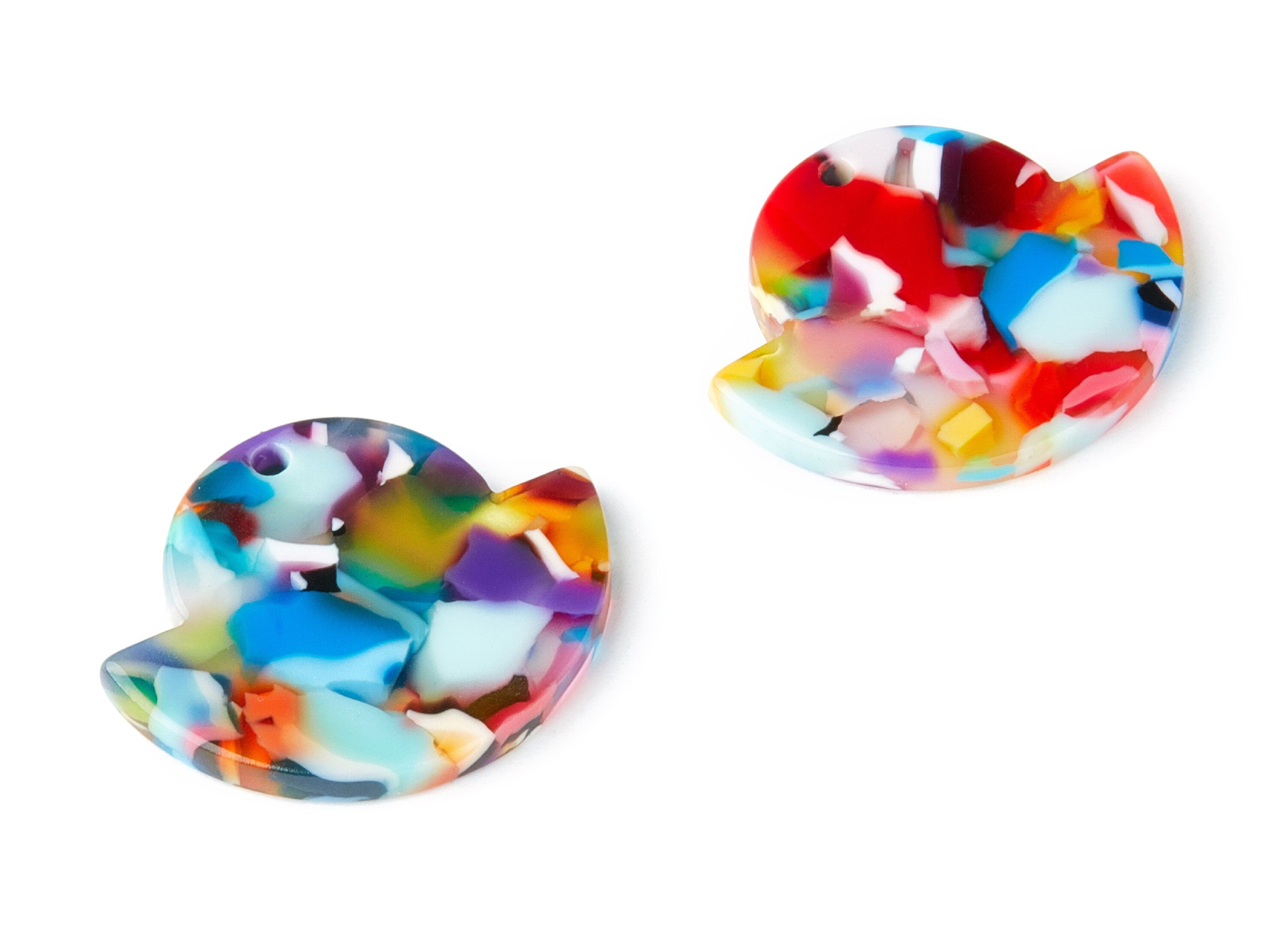 Acetate Irregular Earring Charms - Irregular Pendant - Earring Findings - Jewelry Supplies - Color Code:A21 - 28.8x23.64x2.6mm - AC1338E - DOMEDBAZAAR