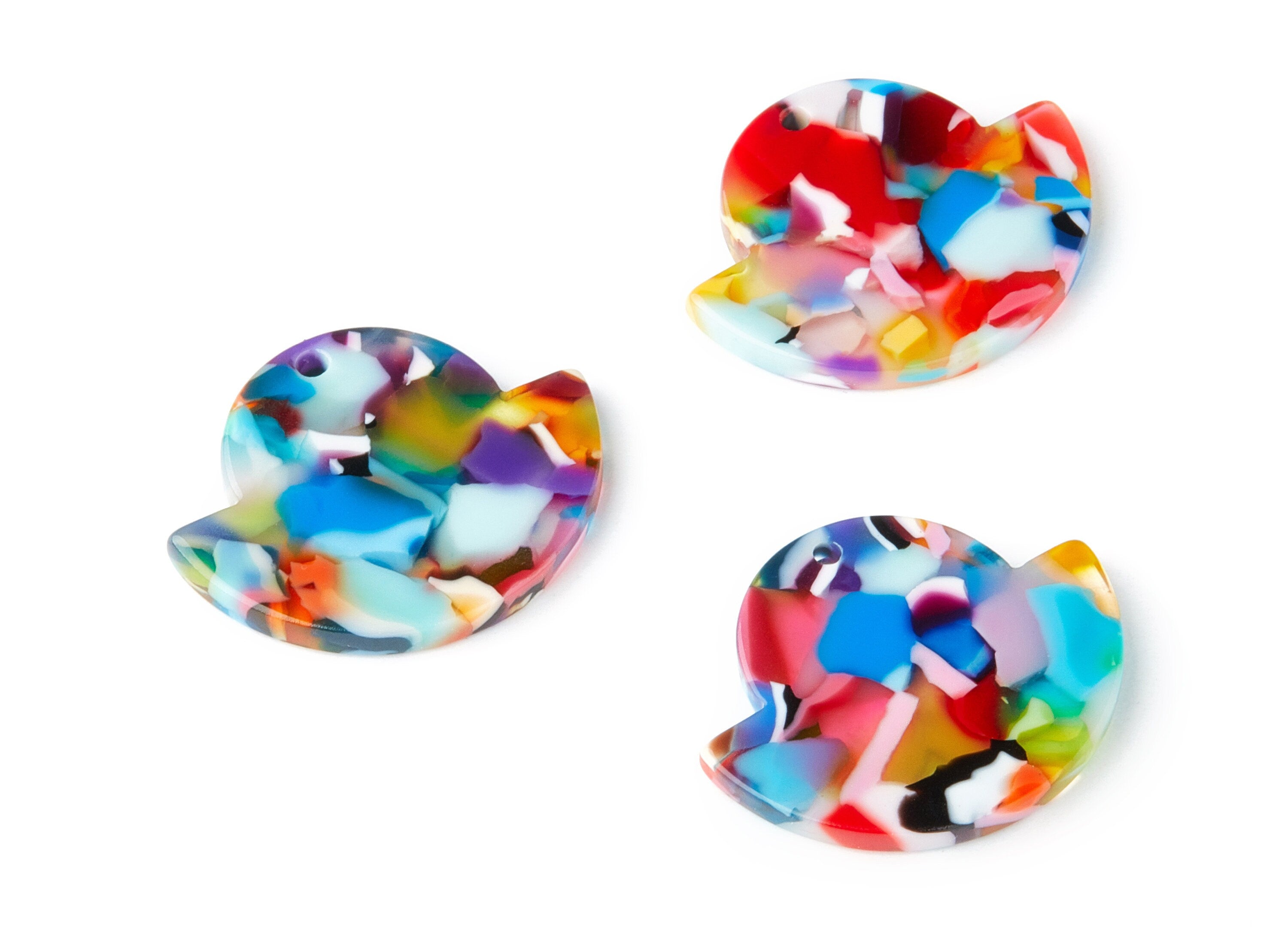 Acetate Irregular Earring Charms - Irregular Pendant - Earring Findings - Jewelry Supplies - Color Code:A21 - 28.8x23.64x2.6mm - AC1338E - DOMEDBAZAAR