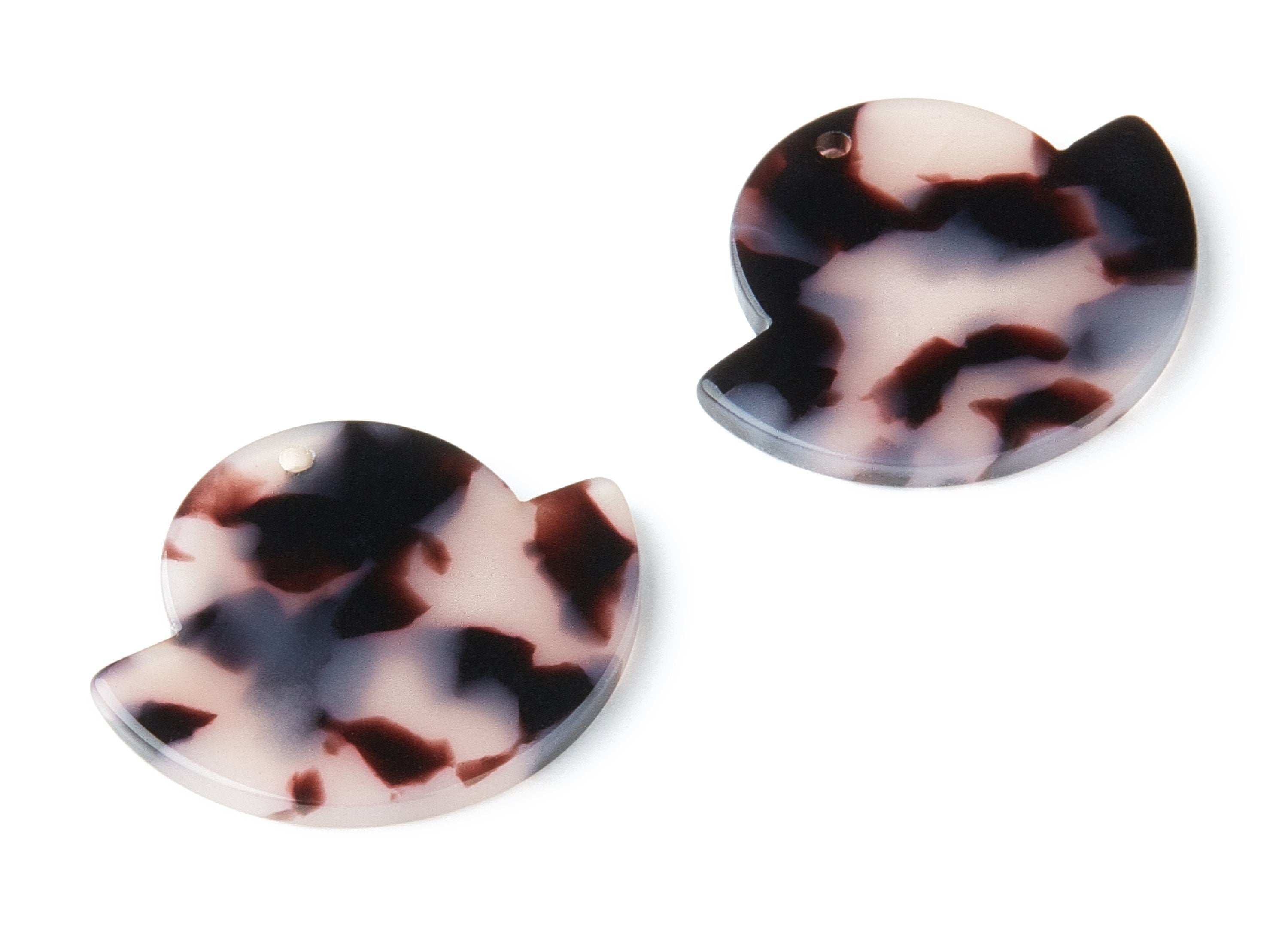 Acetate Acrylic Earring Charm - Blonde Tortoise Shell Earrings - Irregular Shaped - 1 Hole - Color Code:A06 - 28.8x23.64x2.6mm - AC1338F - DOMEDBAZAAR