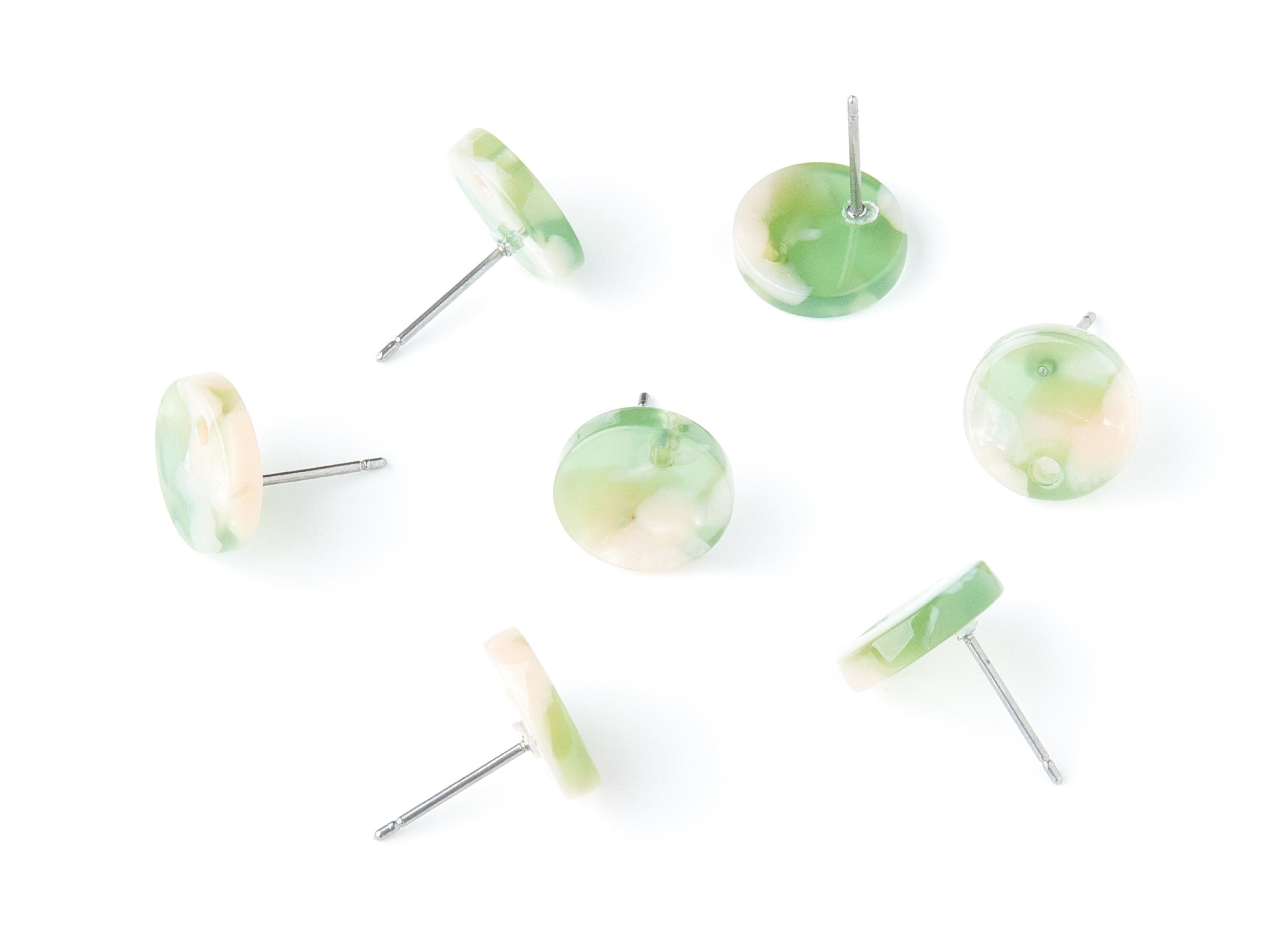 Acetate Round Earring Stud - Round Earring Post and Stud - Earring Findings - Color Code: A38 - 11.6x11.6x2.95mm - AC1139Z - DOMEDBAZAAR