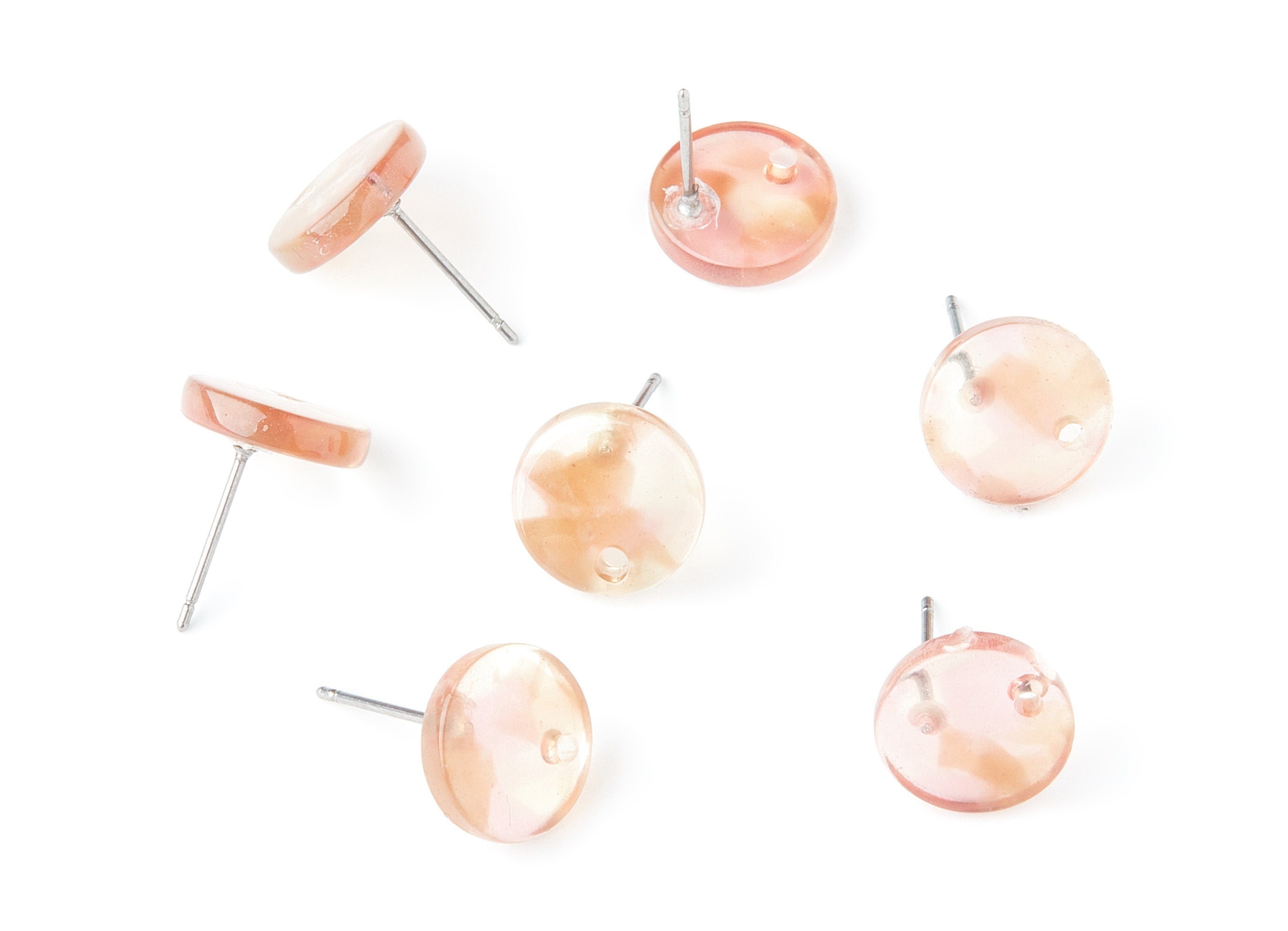 Acetate Round Earring Stud - Round Earring Post and Stud - Earring Findings - Color Code: A45 - 11.6x11.6x2.95mm - AC1139AB - DOMEDBAZAAR