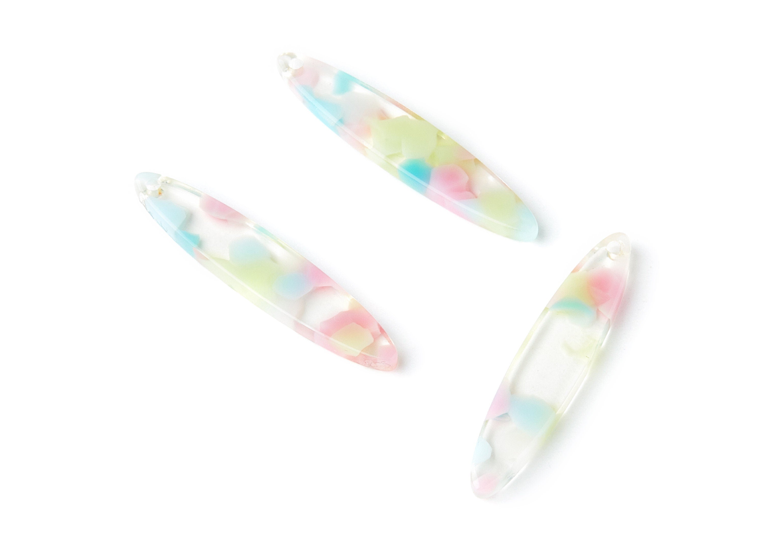 Acetate Bar Earring Charms - Bar Shaped Pendant - Earring Findings - Jewelry Supplies - Color Code:A222 - 35.43x6.95x2.59mm - AC1399A - DOMEDBAZAAR