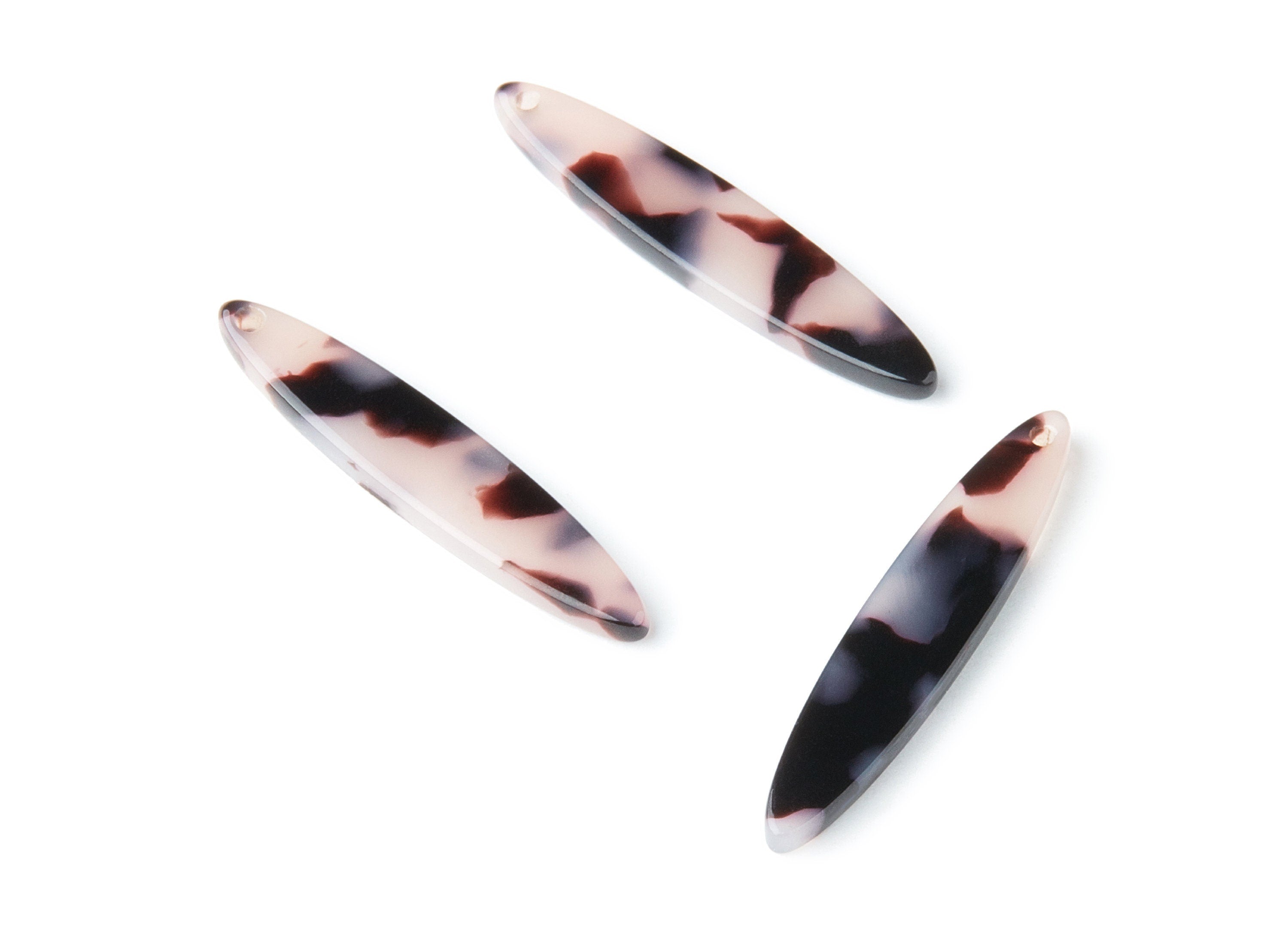 Acetate Acrylic Earring Charm - Blonde Tortoise Shell Earrings - Bar Shaped Pendant - 1 Hole - Color Code:A06 - 35.43x6.95x2.59mm - AC1399D - DOMEDBAZAAR