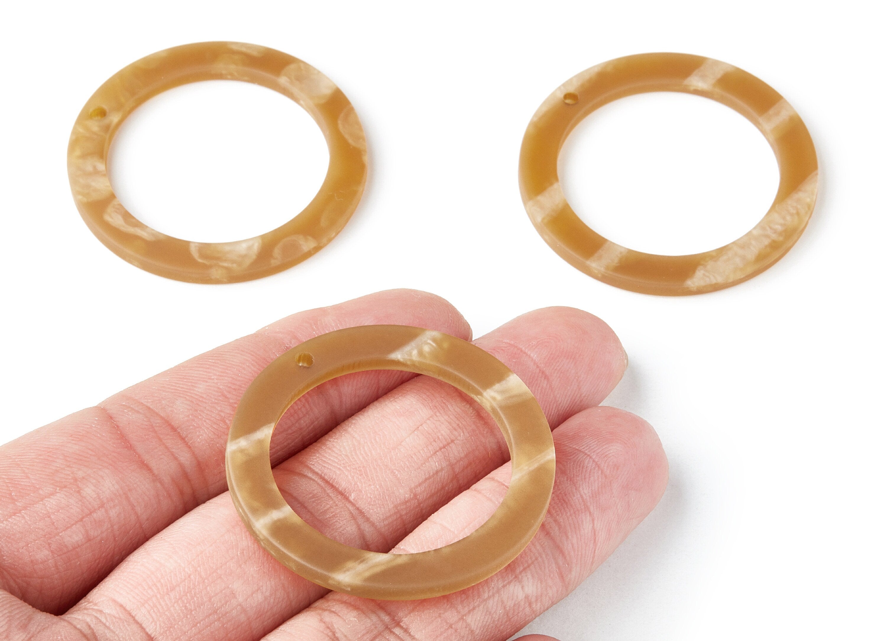 Acrylic Earring Charms - Matte Tortoise Shell Earrings - Circle Shaped Pendant - Color Code: A227 - 39.78x39.78x3mm - AC1272B - DOMEDBAZAAR