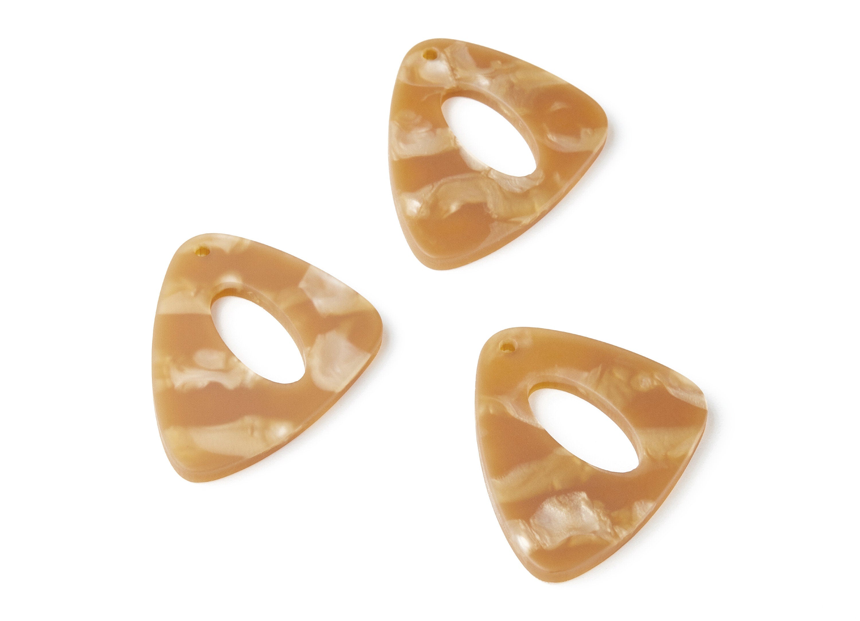 Acrylic Triangle Earring Charms - Matte Triangle Shaped Pendant - Jewelry Supplies - Color Code: A227 - 40.42x32.54x3mm - AC1269C - DOMEDBAZAAR
