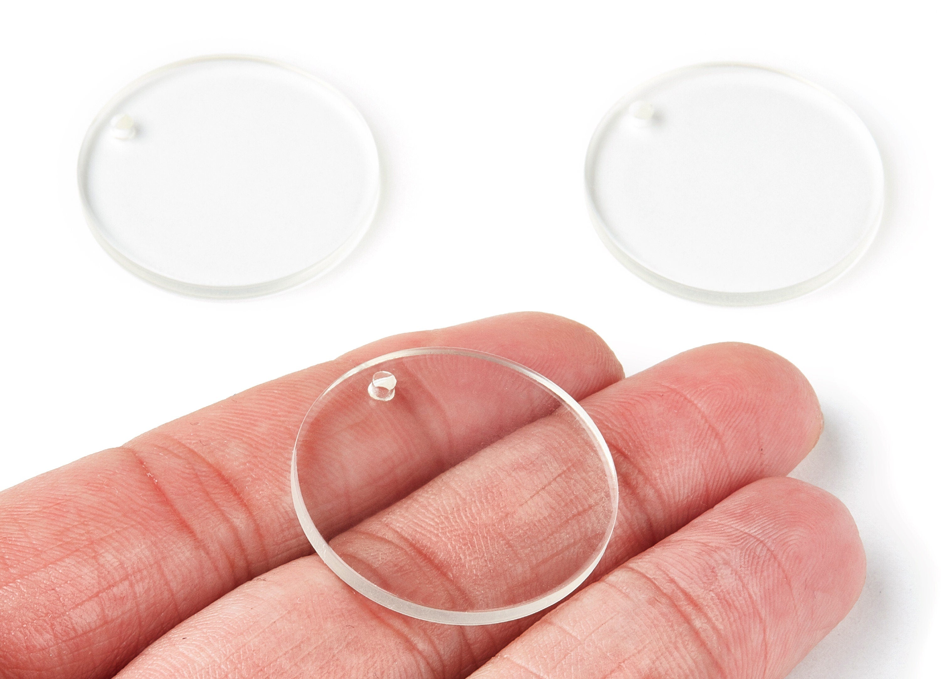 Acrylic Earring Charm - Round Acrylic Earrings - Round Pendant - 1 Hole - Color Code:A63 - 29.78x29.78x2.7mm - AC1330B - DOMEDBAZAAR