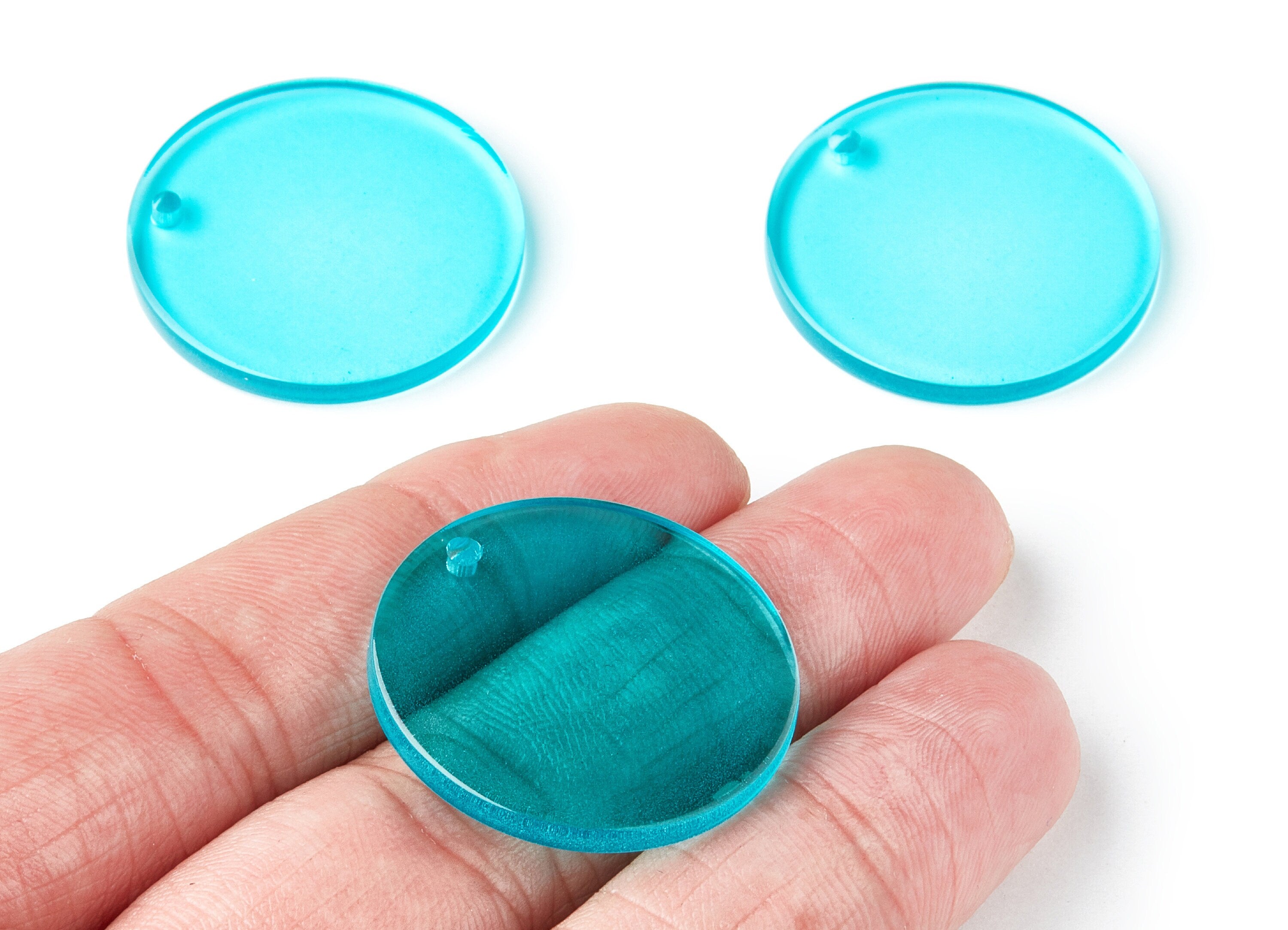 Acrylic Earring Charm - Round Acrylic Earrings - Round Pendant - 1 Hole - Color Code:A68 - 29.78x29.78x2.7mm - AC1330D - DOMEDBAZAAR