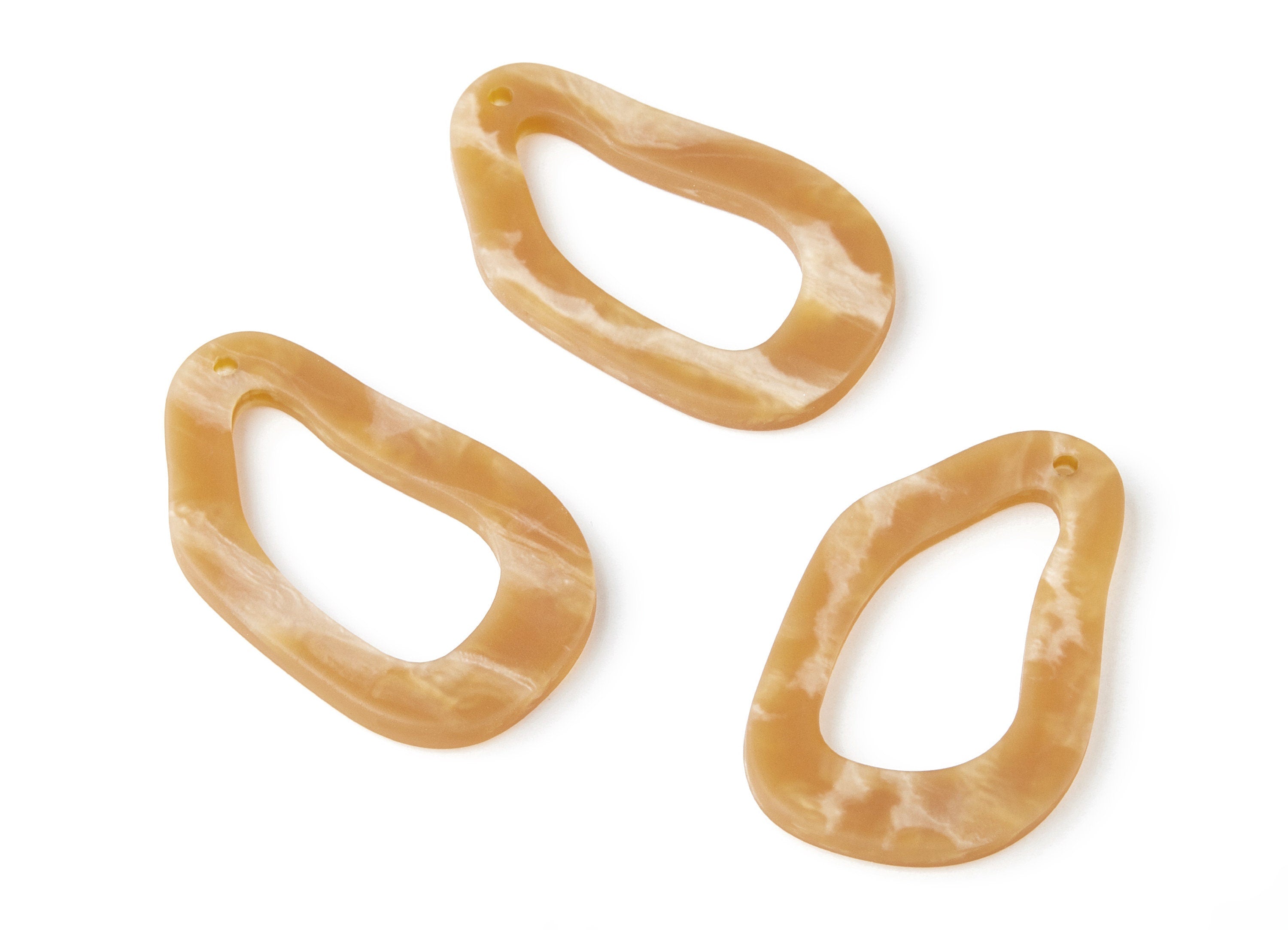 Acrylic Earring Charms - Matte Tortoise Shell Earrings - Irregular Geometric Pendant - Color Code: A227 - 43.5x26.2x2.98mm - AC1268C - DOMEDBAZAAR