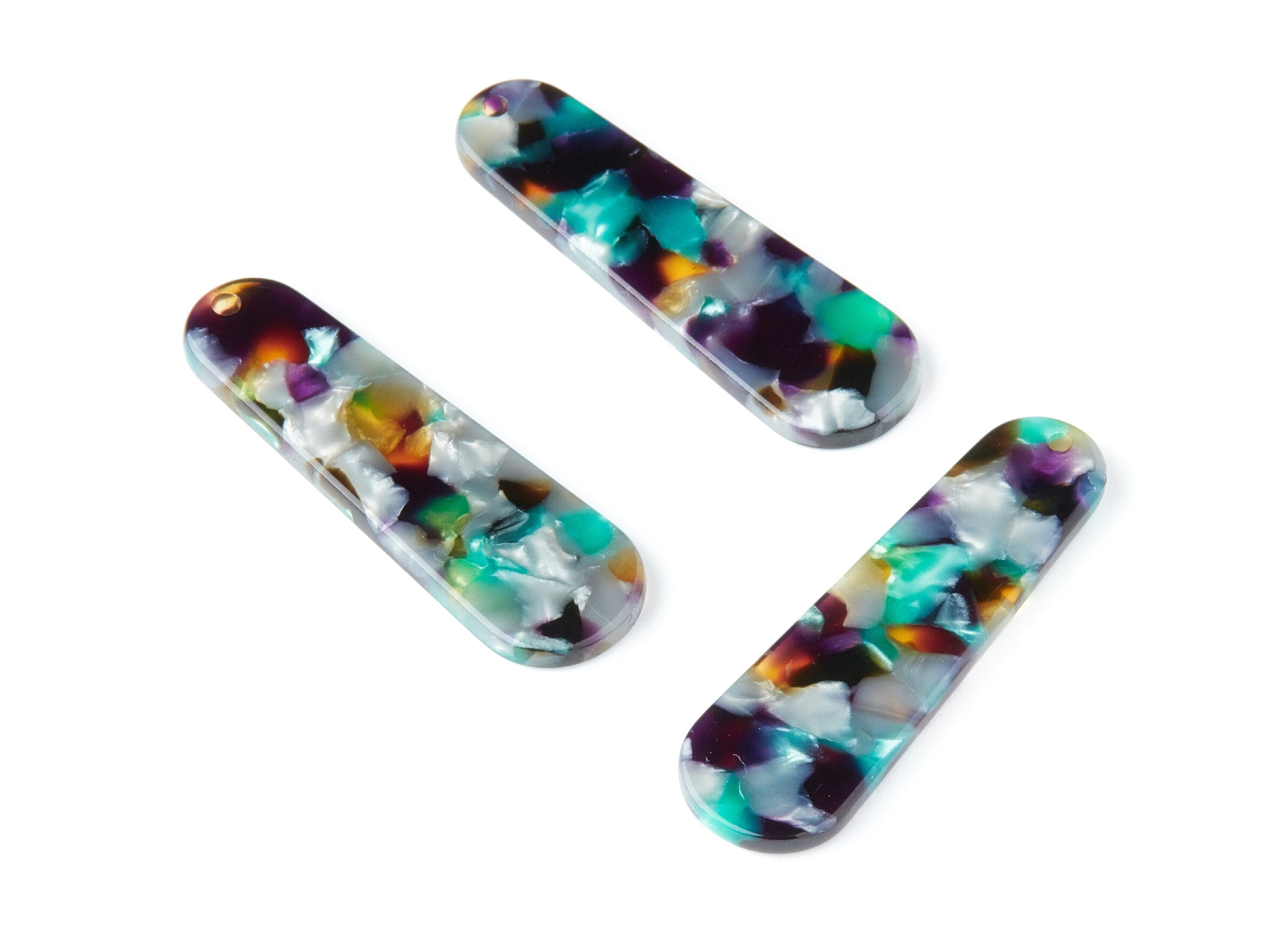 Acetate Rod Earring Charms - Acrylic Rod Pendant - Earring Findings - Jewelry Supplies - Color Code: A50 - 44.73x13.74x2.78mm - AC1380L - DOMEDBAZAAR
