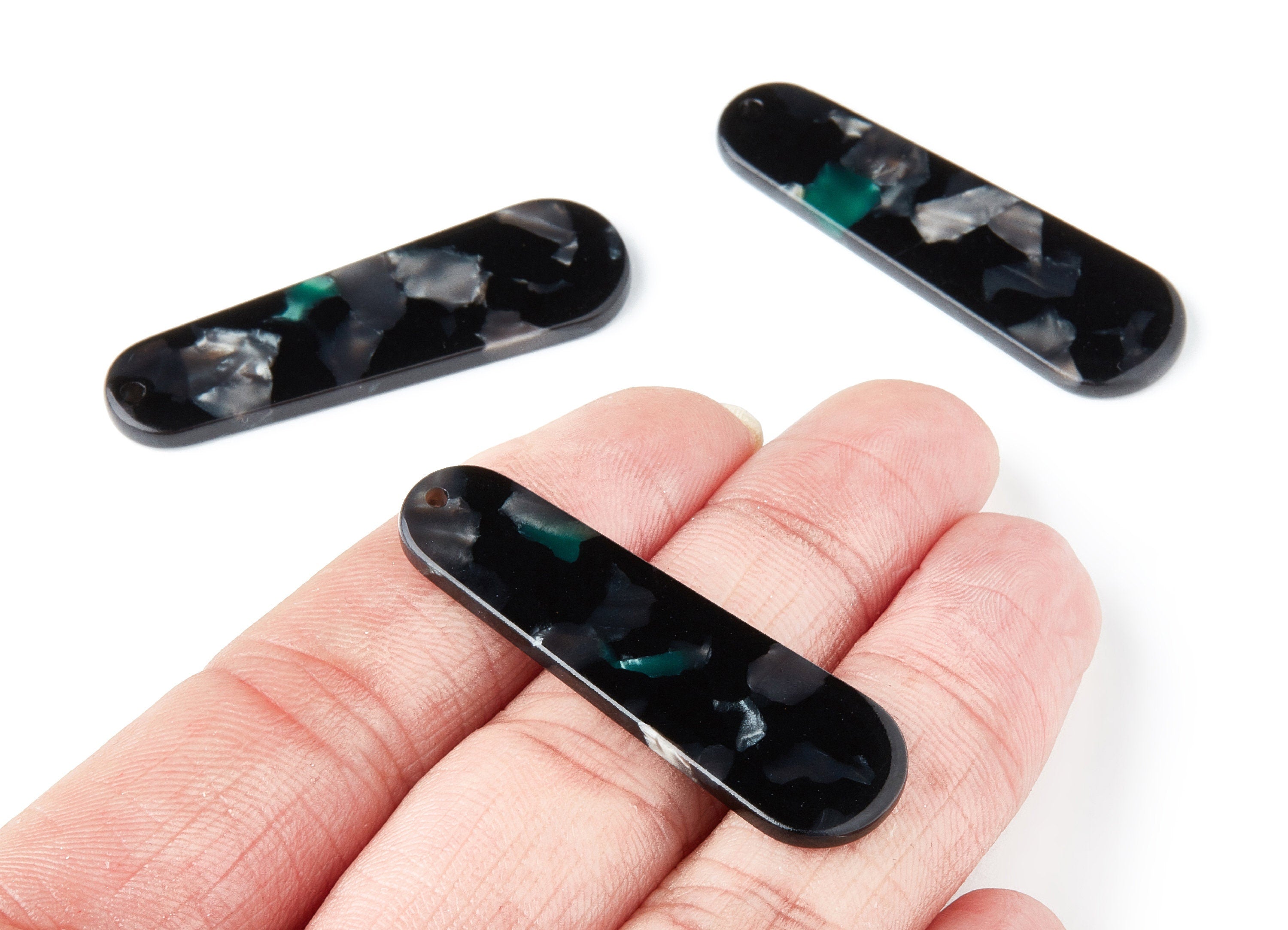 Acetate Rod Earring Charms - Rod Shaped Pendant - Earring Findings - Jewelry Supplies - Color Code: A49 - 44.73x13.74x2.78mm - AC1380Y - DOMEDBAZAAR