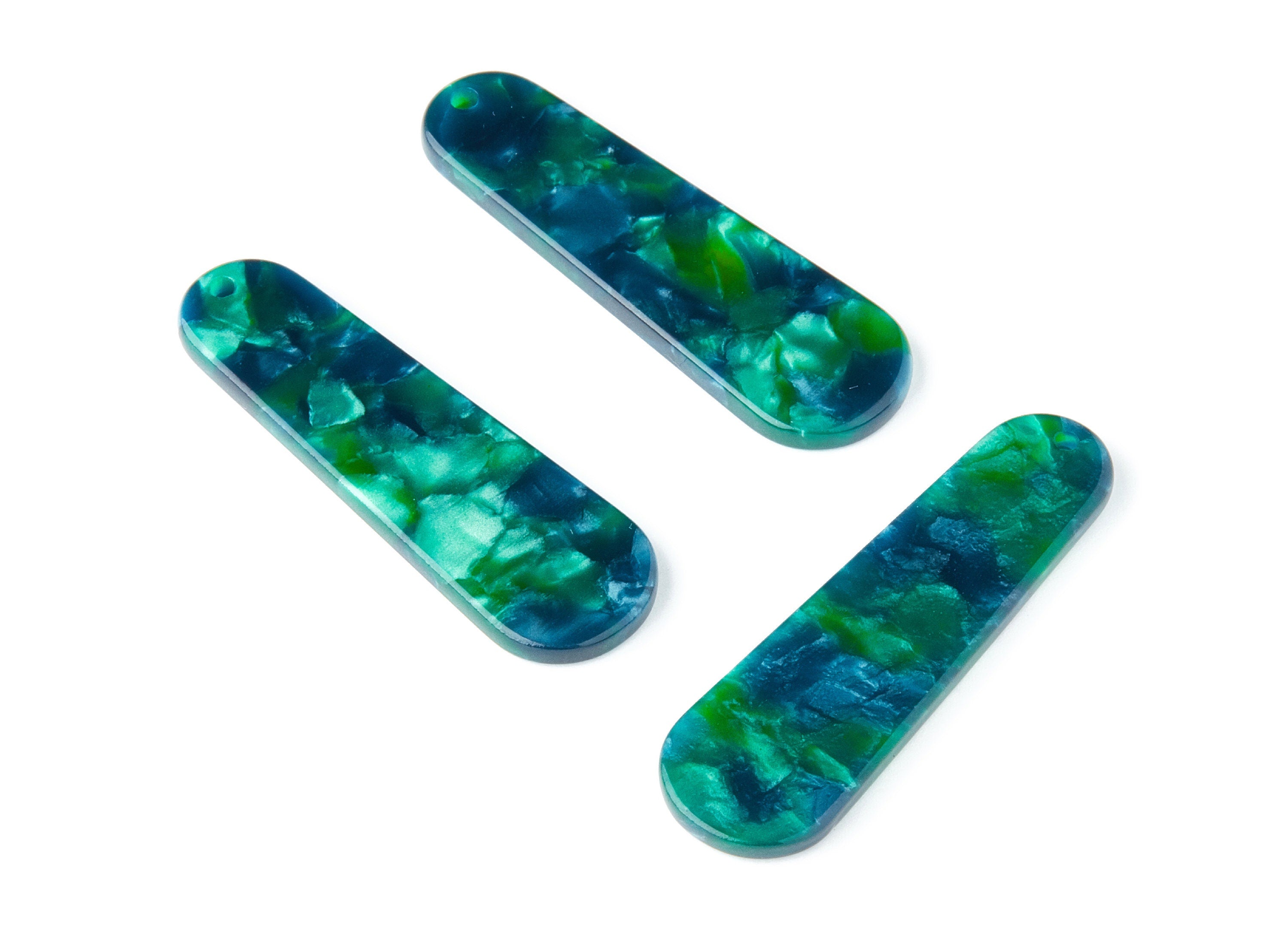 Acetate Acrylic Earring Charms - Tortoise Shell Earrings - Rod Shaped Pendant - Color Code: A13 - 44.73x13.74x2.78mm - AC1380J - DOMEDBAZAAR