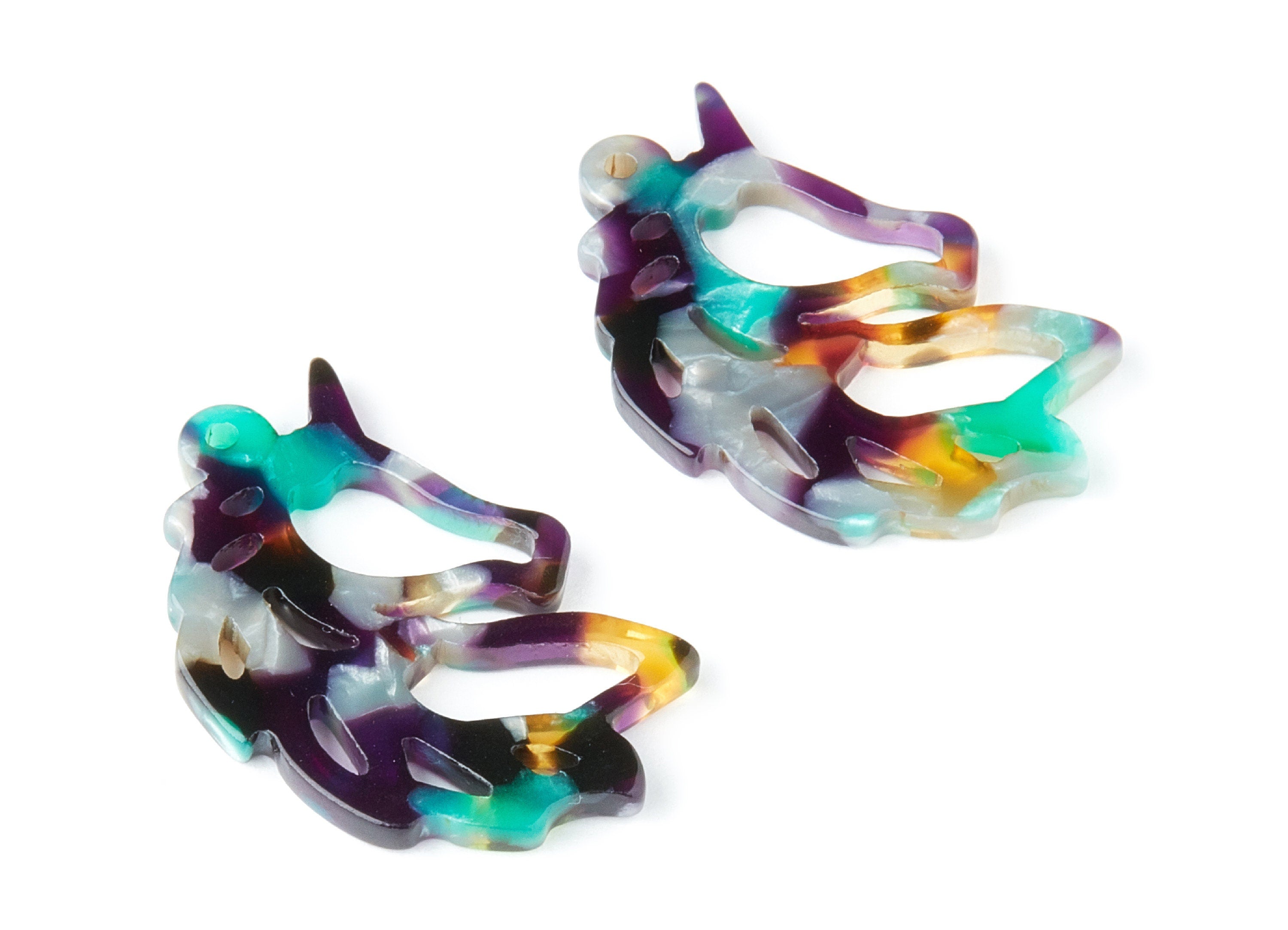 Acetate Acrylic Unicorn Earring Charm - Unicorn Pendant - Earring Findings - Jewelry Supplies - Color Code:A50 - 33.14x21.6x3mm - AC1368C - DOMEDBAZAAR