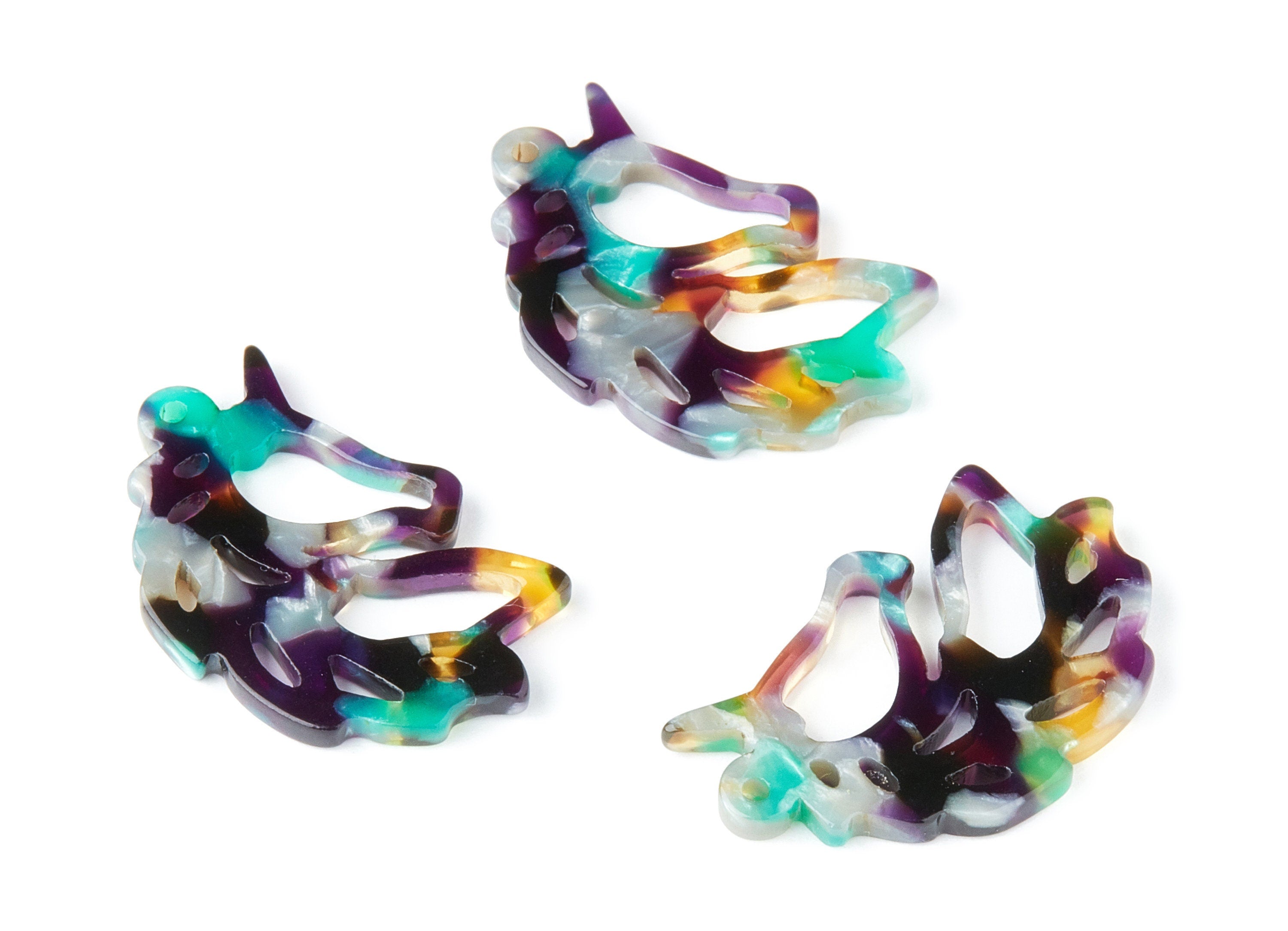 Acetate Acrylic Unicorn Earring Charm - Unicorn Pendant - Earring Findings - Jewelry Supplies - Color Code:A50 - 33.14x21.6x3mm - AC1368C - DOMEDBAZAAR