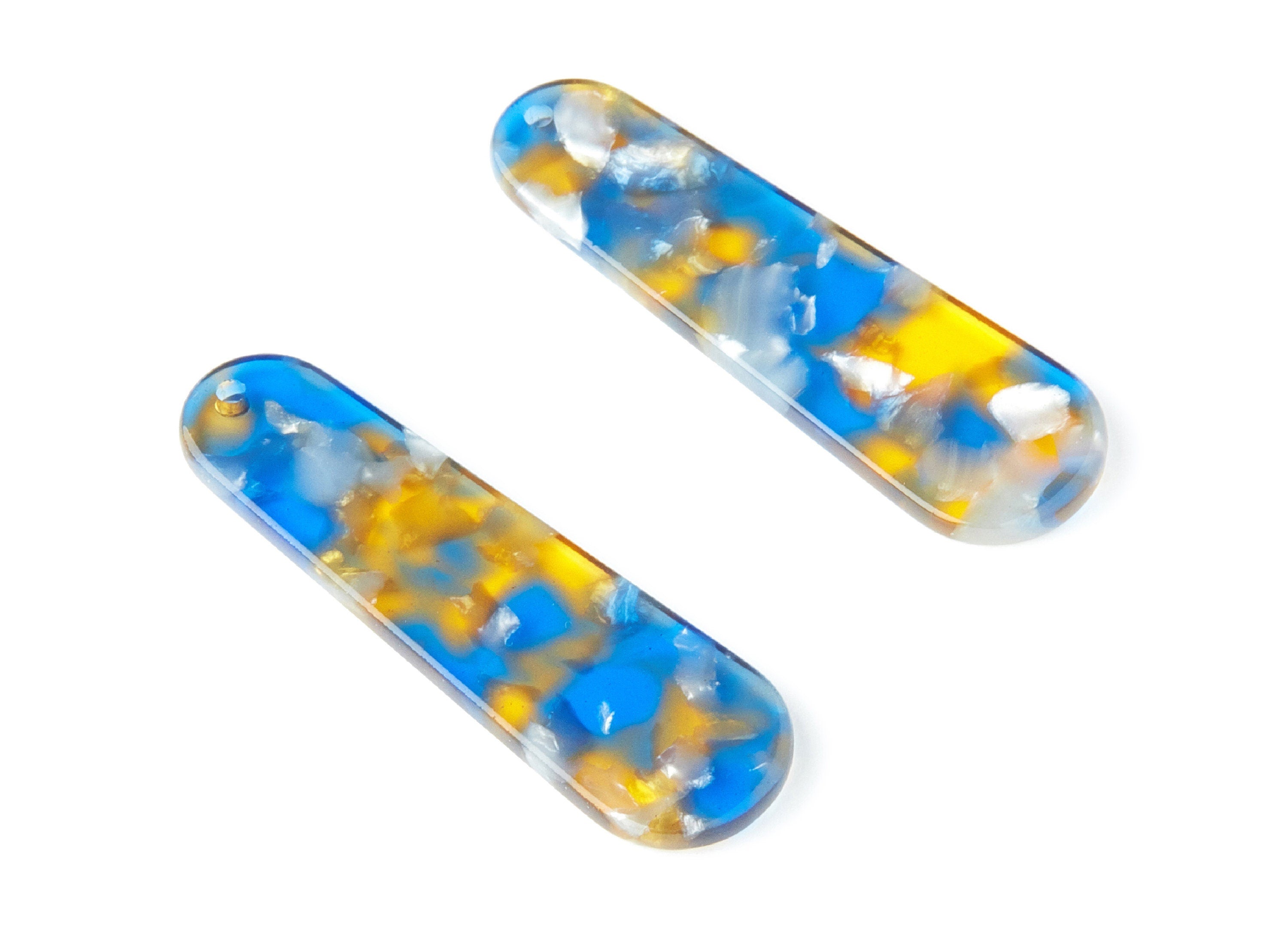 Acetate Rod Earring Charms - Rod Shaped Pendant - Earring Findings - Jewelry Supplies - Color Code: A40 - 44.73x13.74x2.78mm - AC1380M - DOMEDBAZAAR