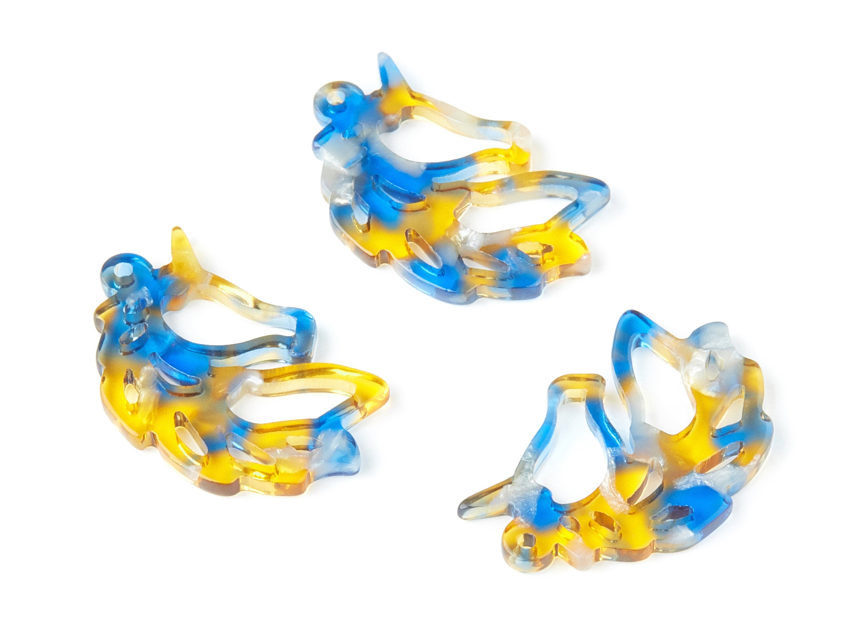 Acetate Unicorn Earring Charms - Acrylic Unicorn Pendant - Earring Findings - Jewelry Supplies - Color Code:A40 - 33.14x21.6x3mm - AC1368S - DOMEDBAZAAR