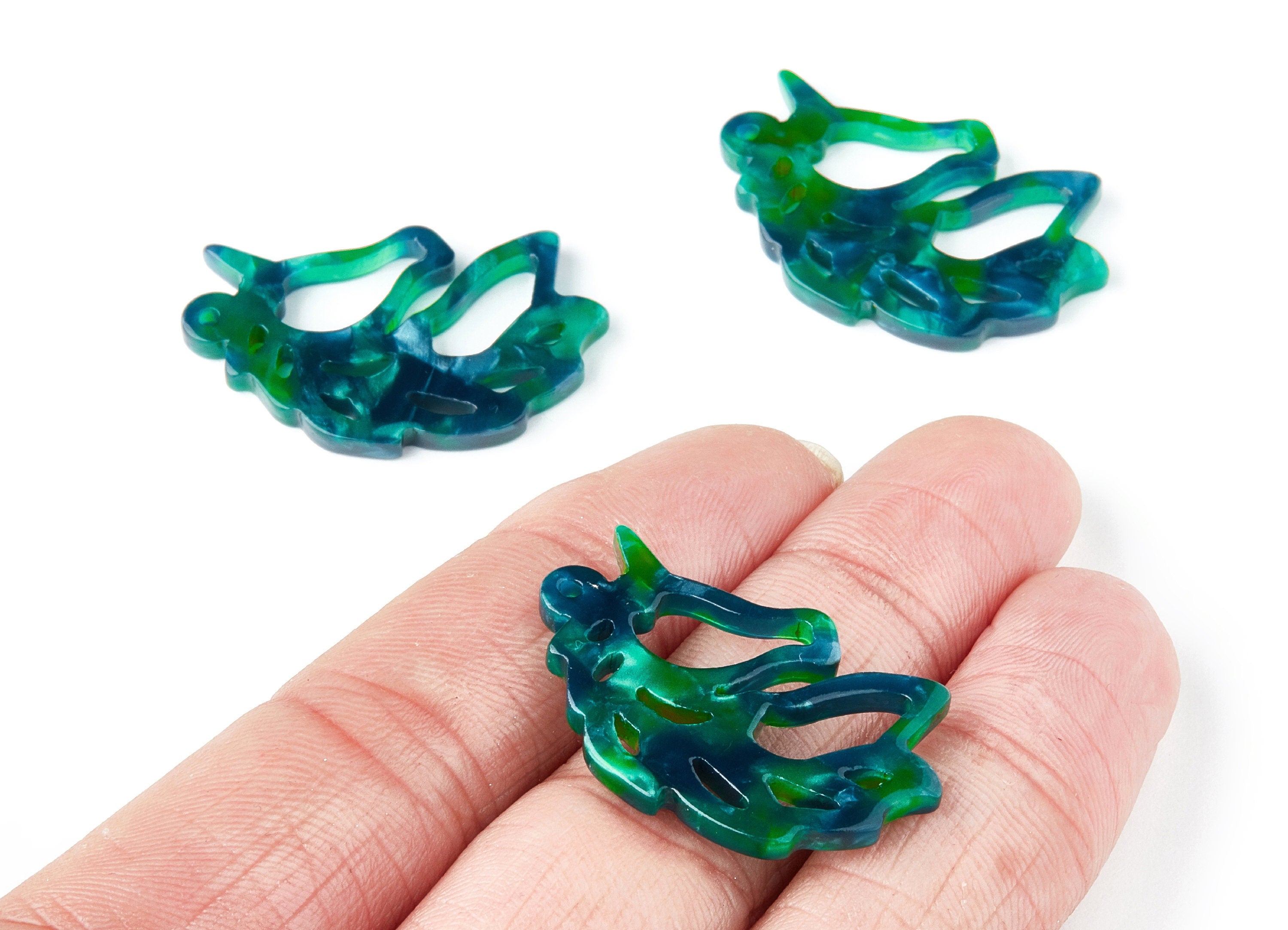 Acetate Unicorn Earring Charms - Unicorn Shaped Pendant - Earring Findings - Jewelry Supplies - Color Code:A13 - 33.14x21.6x3mm - AC1368L - DOMEDBAZAAR