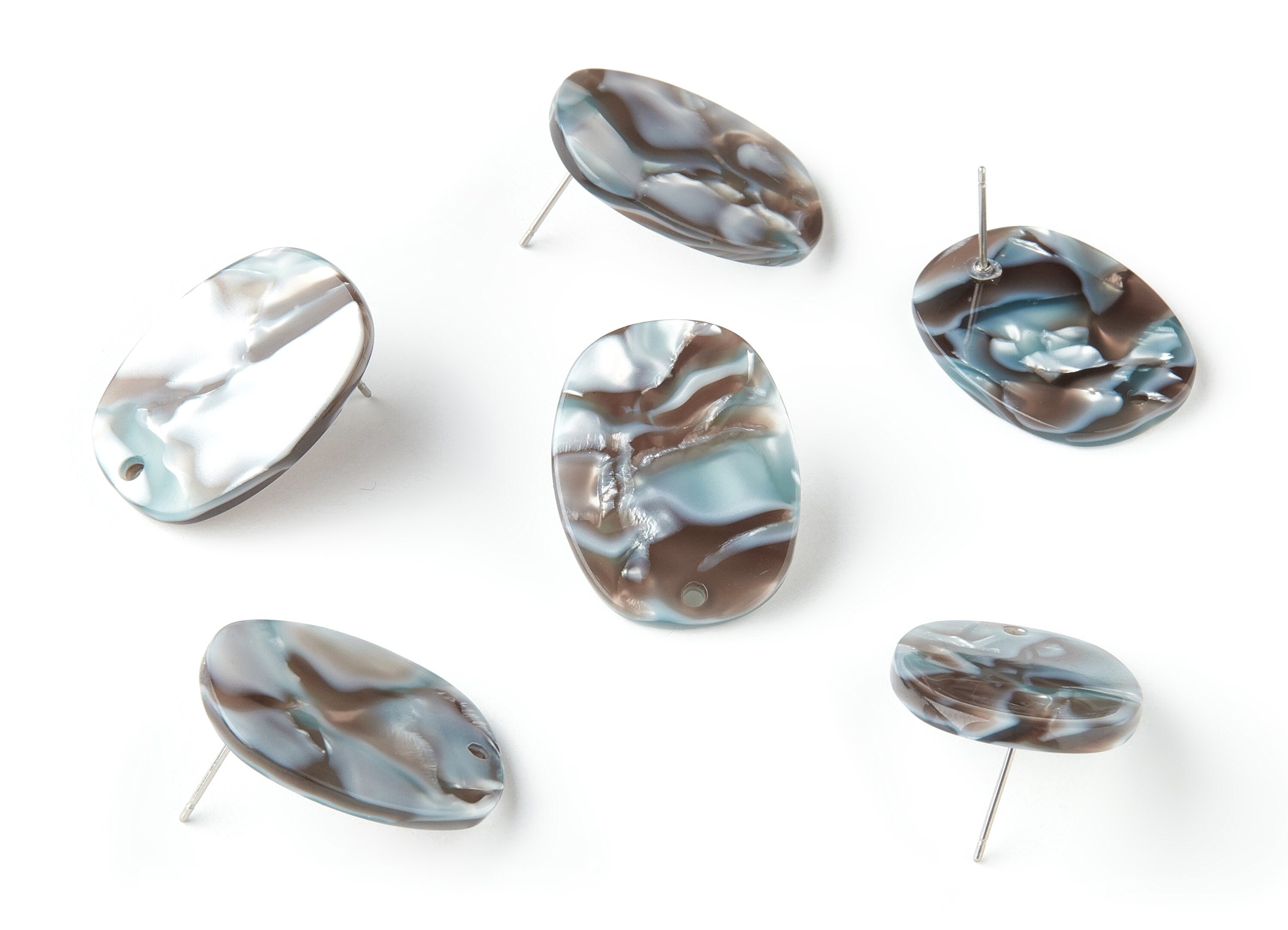 Acetate Oval Post Charms - Earring Stud - Oval Earrings - Earring Findings - Jewelry Supplies - Color Code: A22 - 26x19x2.6mm - AC1002-A22 - DOMEDBAZAAR