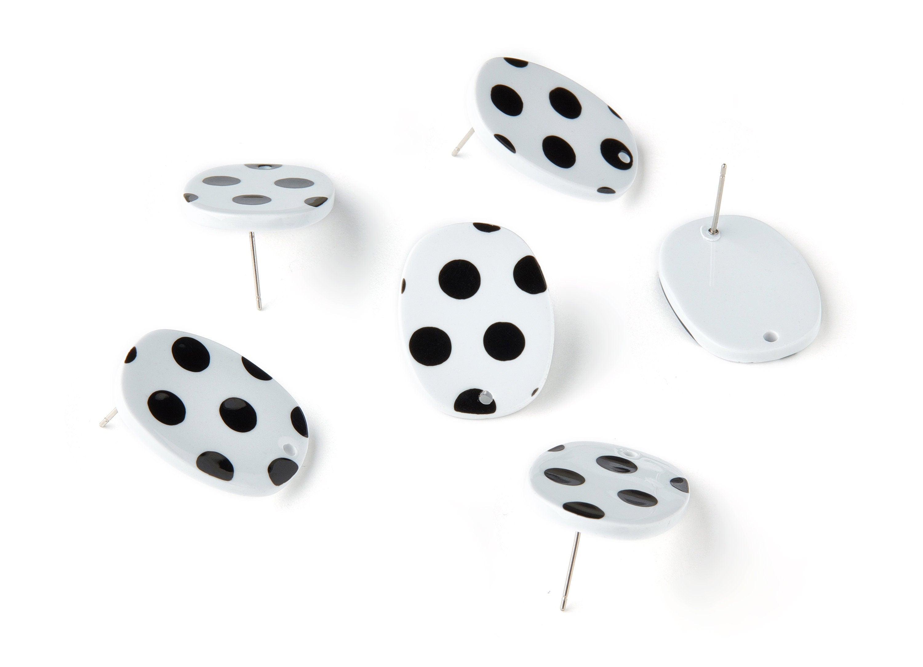 Acetate Oval Earring Stud - Acrylic Oval Earring Post - Earring Post - Jewellery Supplies - Color Code: A277 - 26x19x2.6mm - AC1002-A277 - DOMEDBAZAAR