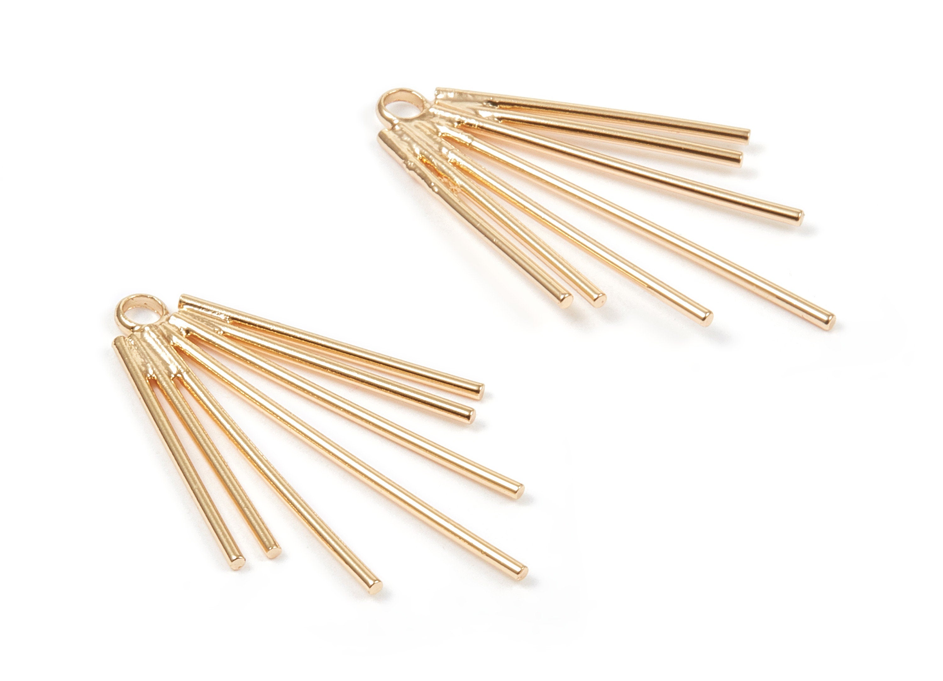 18K Real Gold Plated Earring Charms - Gold Plated Brass Earrings - Earring Findings - Jewelry Supplies - 33.3x22.4x1.04mm - RGP1041 - DOMEDBAZAAR