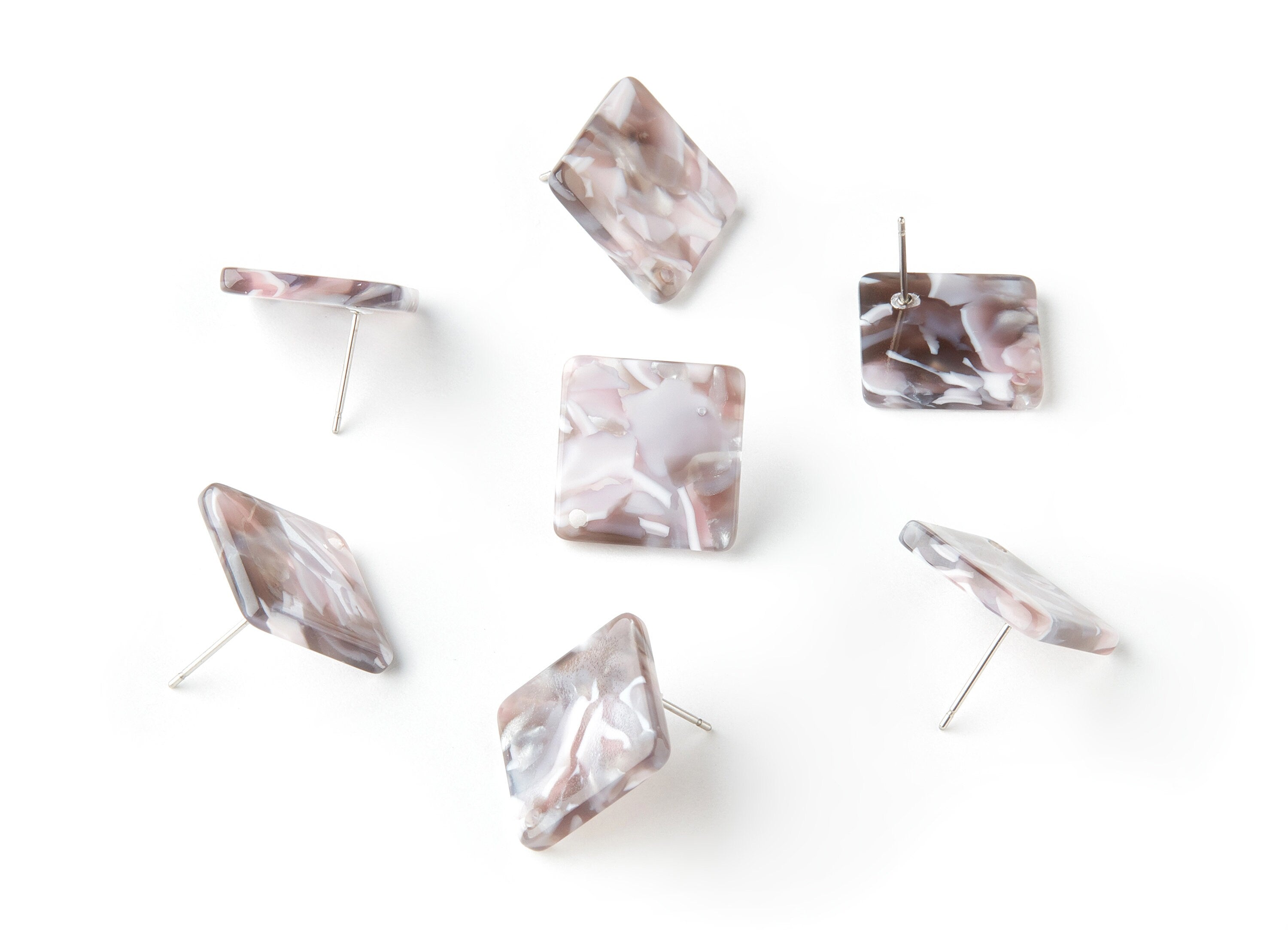 Acetate Square Earring Stud - Square Earring Post - Earring Post - Jewelry Supplies - Color Code: A157 - 17x17x2.5mm - AC1588-A157 - DOMEDBAZAAR