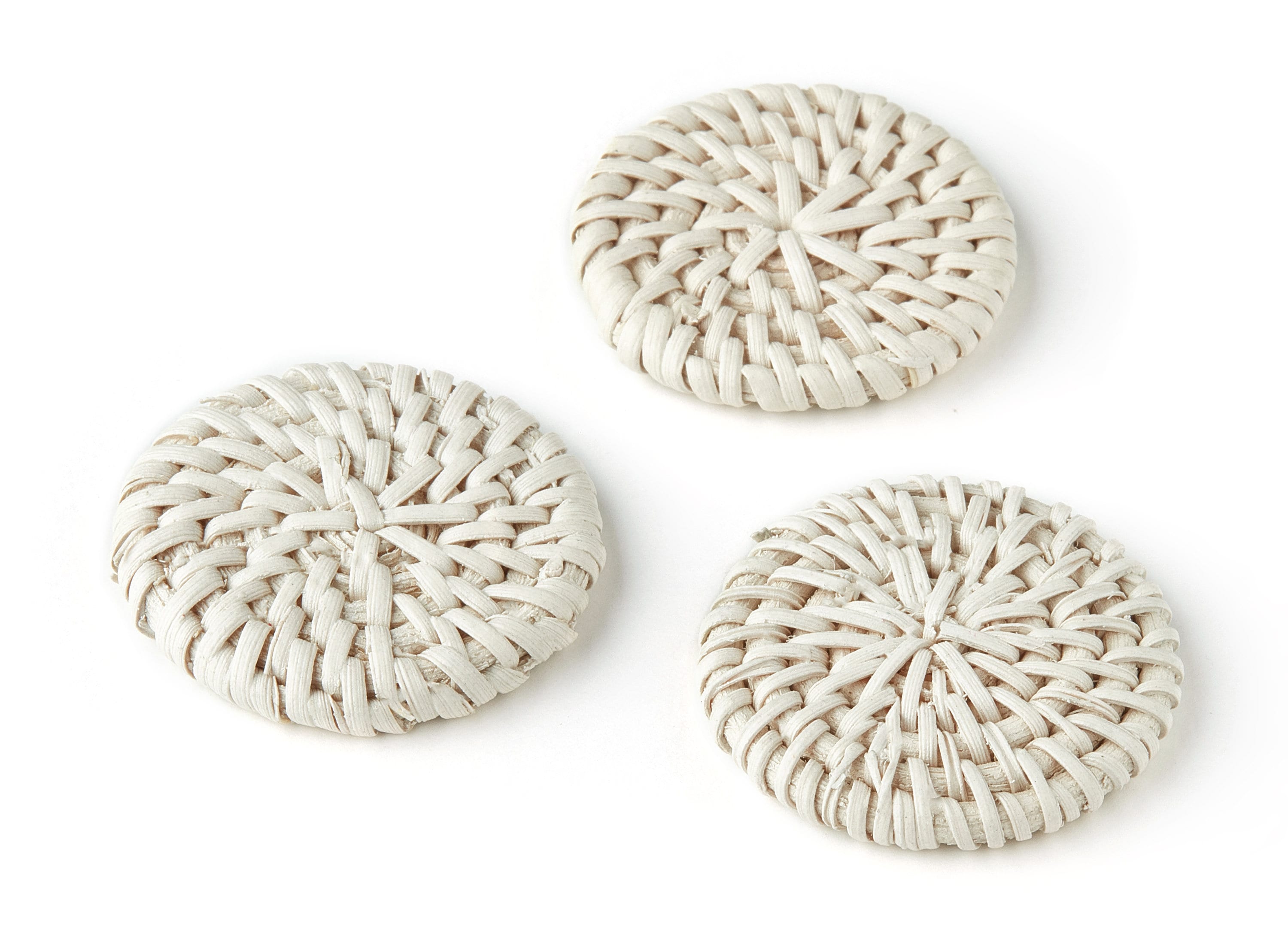 Handwoven Rattan Earring Charms - Round Shaped Rattan Pendant - Wooden Straw Earrings - Jewelry Handmade - 41.23x41.23x4.97mm - RT1170 - DOMEDBAZAAR