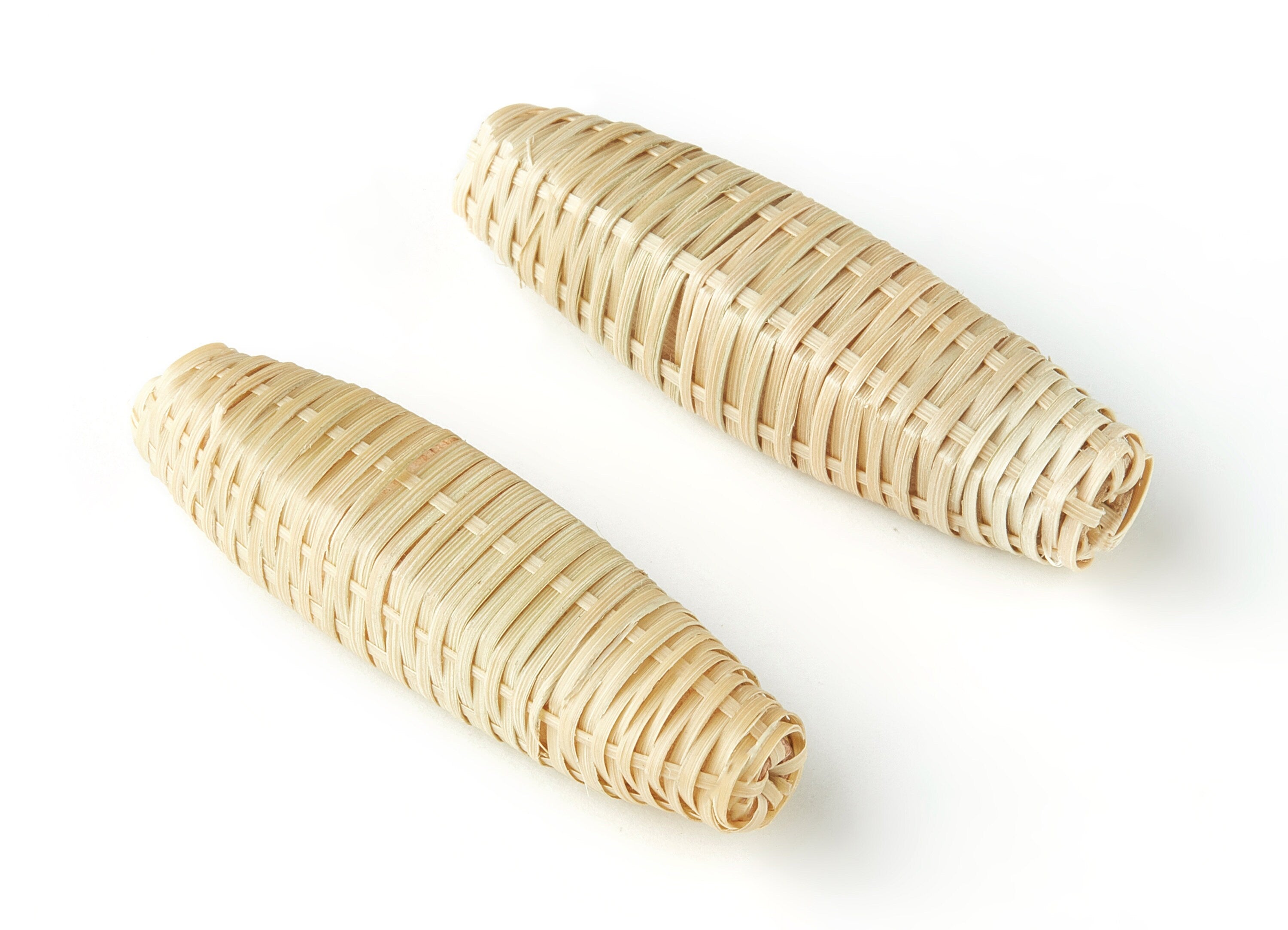 Handwoven Rattan Earring Charm - Bamboo basket Shape Rattan Pendant - Wooden Straw Earring - Jewelry Handmade - 58.14x18.37x16.08mm - RT1177 - DOMEDBAZAAR