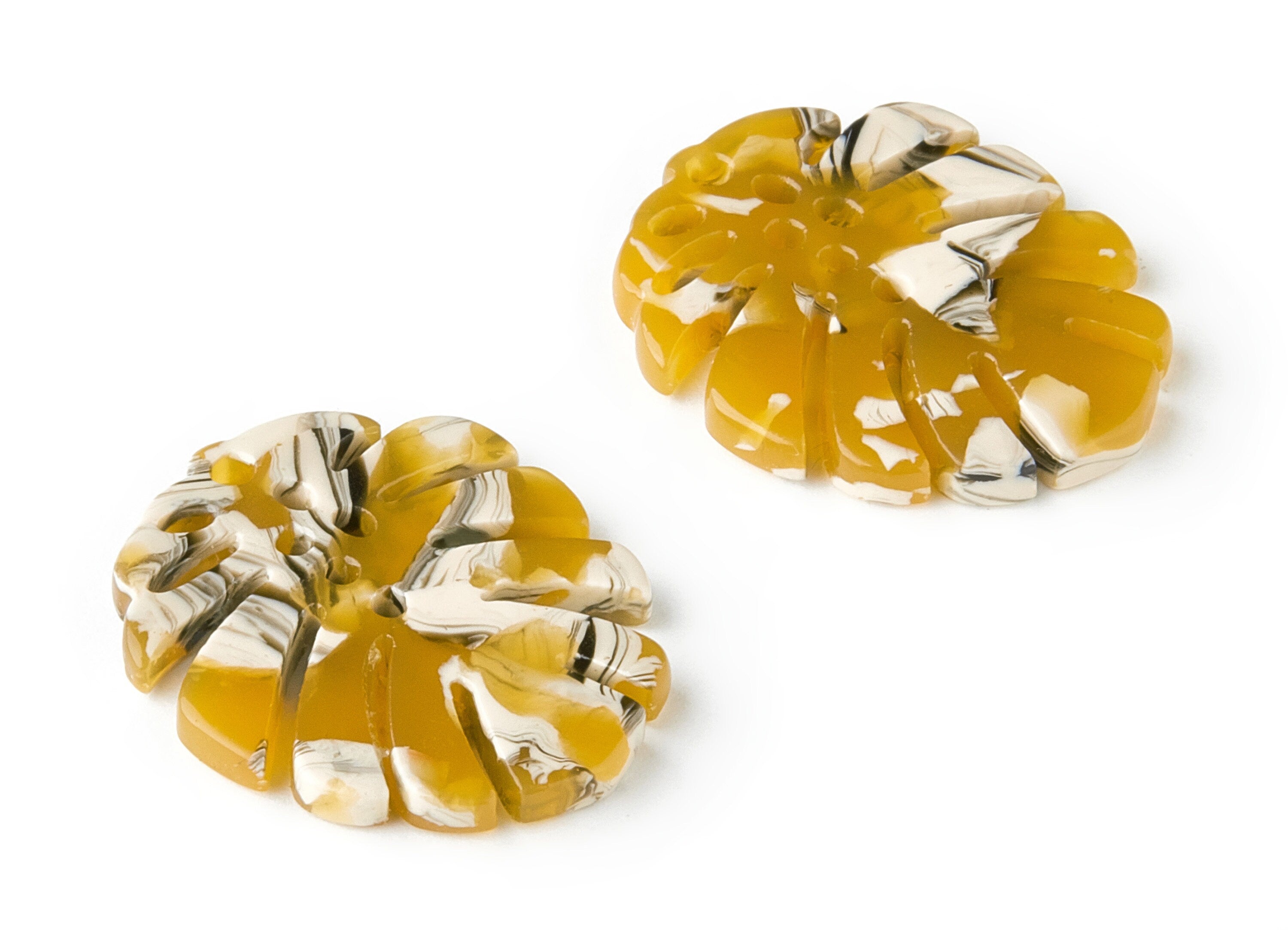 Acetate Monstera Charms - Monstera Earring and Pendant - Earring Findings  - Color Code: A14 - 25.56x21.69x2.51mm - AC1601-A14 - DOMEDBAZAAR