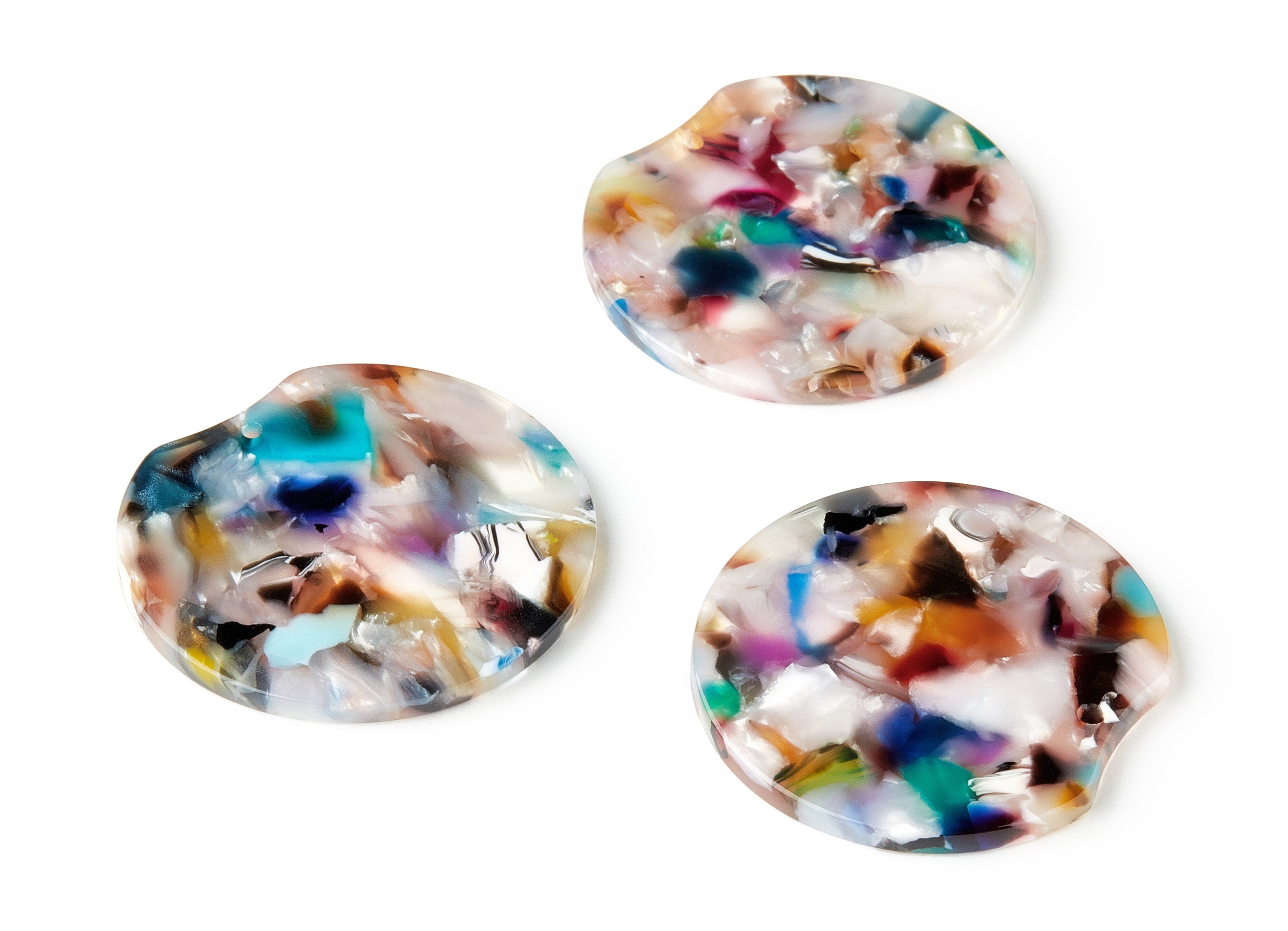 Acetate Round Charms - Round Earring and Pendant - Earring Findings - Jewelry Supplys - Color Code: A59 - 36.76x34.55x2.62mm - AC1604-A59 - DOMEDBAZAAR