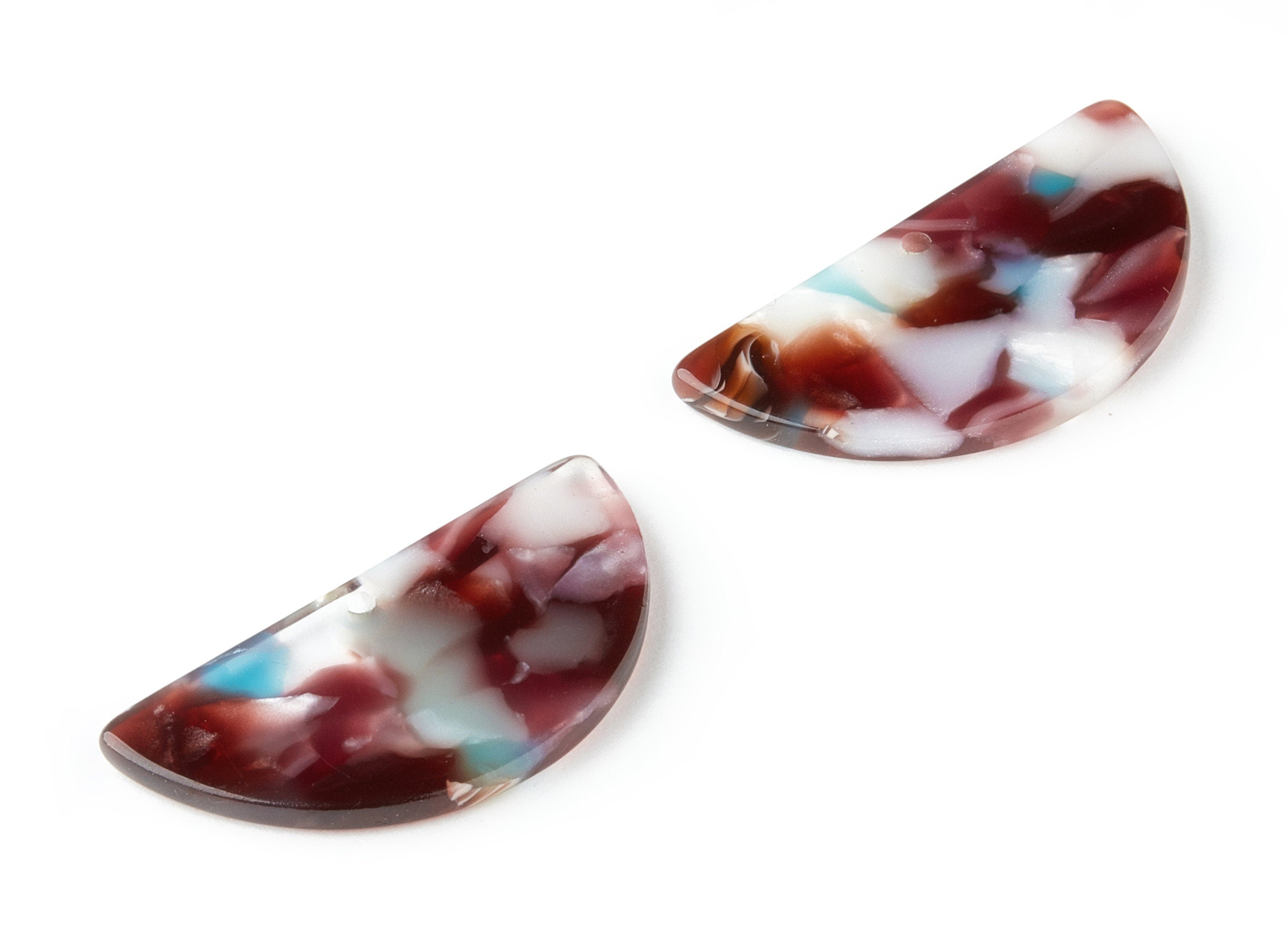 Acetate Semicircle Charms - Semicircle Pendant -  Earring Findings - Jewelry Supplies - Color Code:A103 - 33.5x16.65x2.57mm - AC1006S - DOMEDBAZAAR