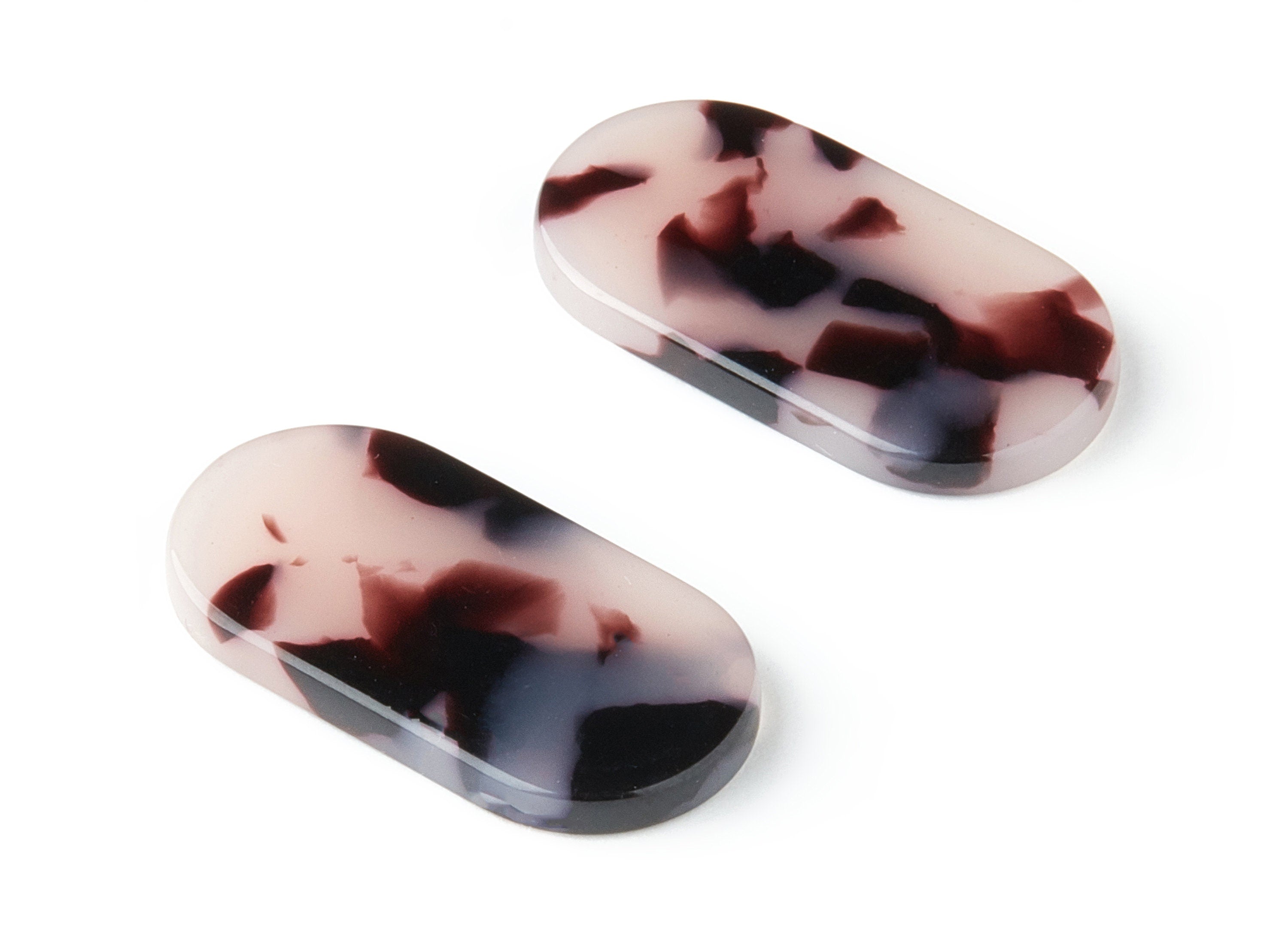 Acetate Acrylic Earring Charm - Blonde Tortoise Shell Earrings - Oval Charm Without Hole - Color CodeA09 - 26.63x13.9x2.7mm - AC1156UU - DOMEDBAZAAR