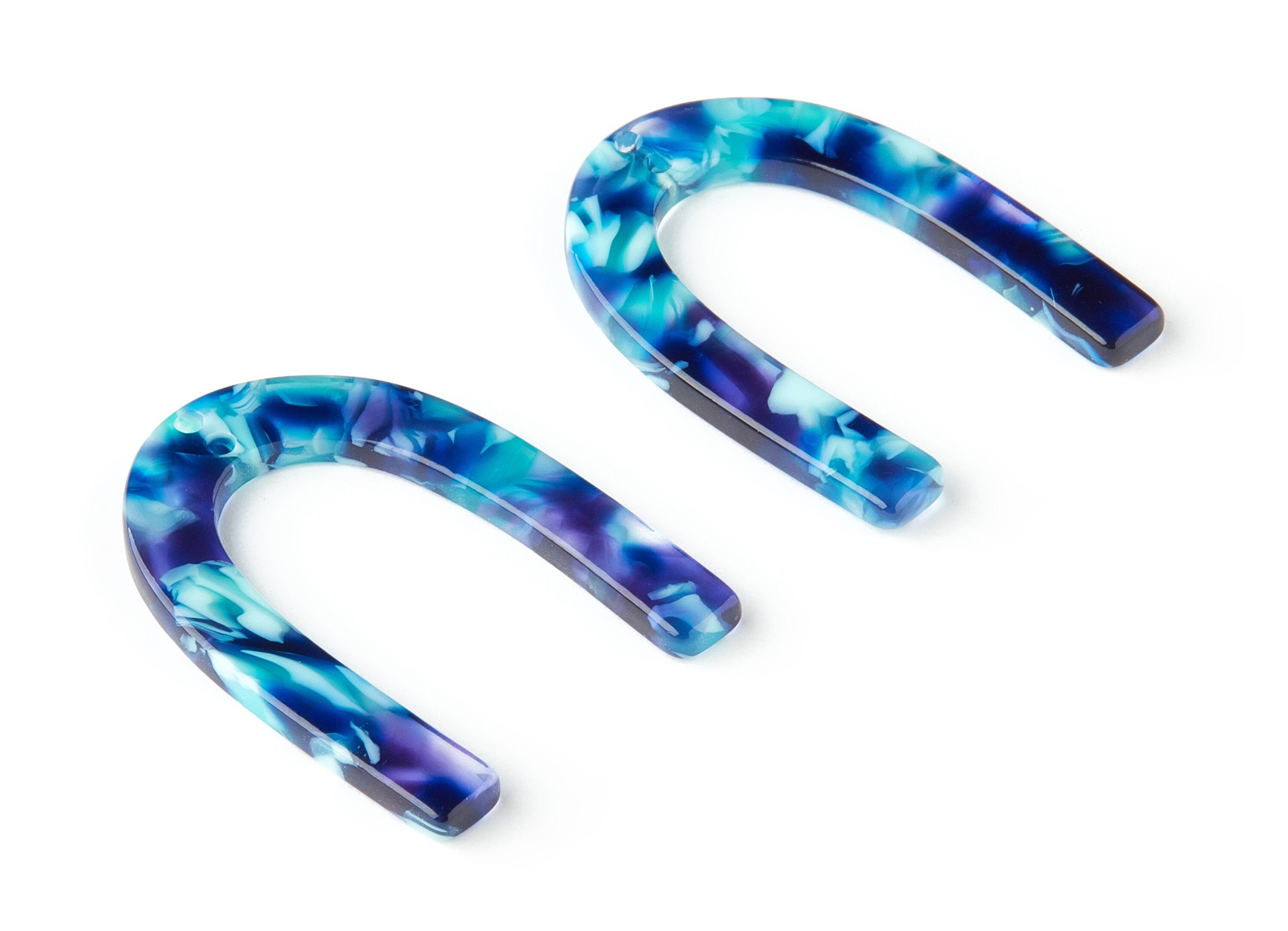 Acetate U Connector - Two Holes - U Earring and Pendant - Jewelry Supplys - Color Code: A214 - 34.61x26.25x2.55mm - AC1114-A214 - DOMEDBAZAAR