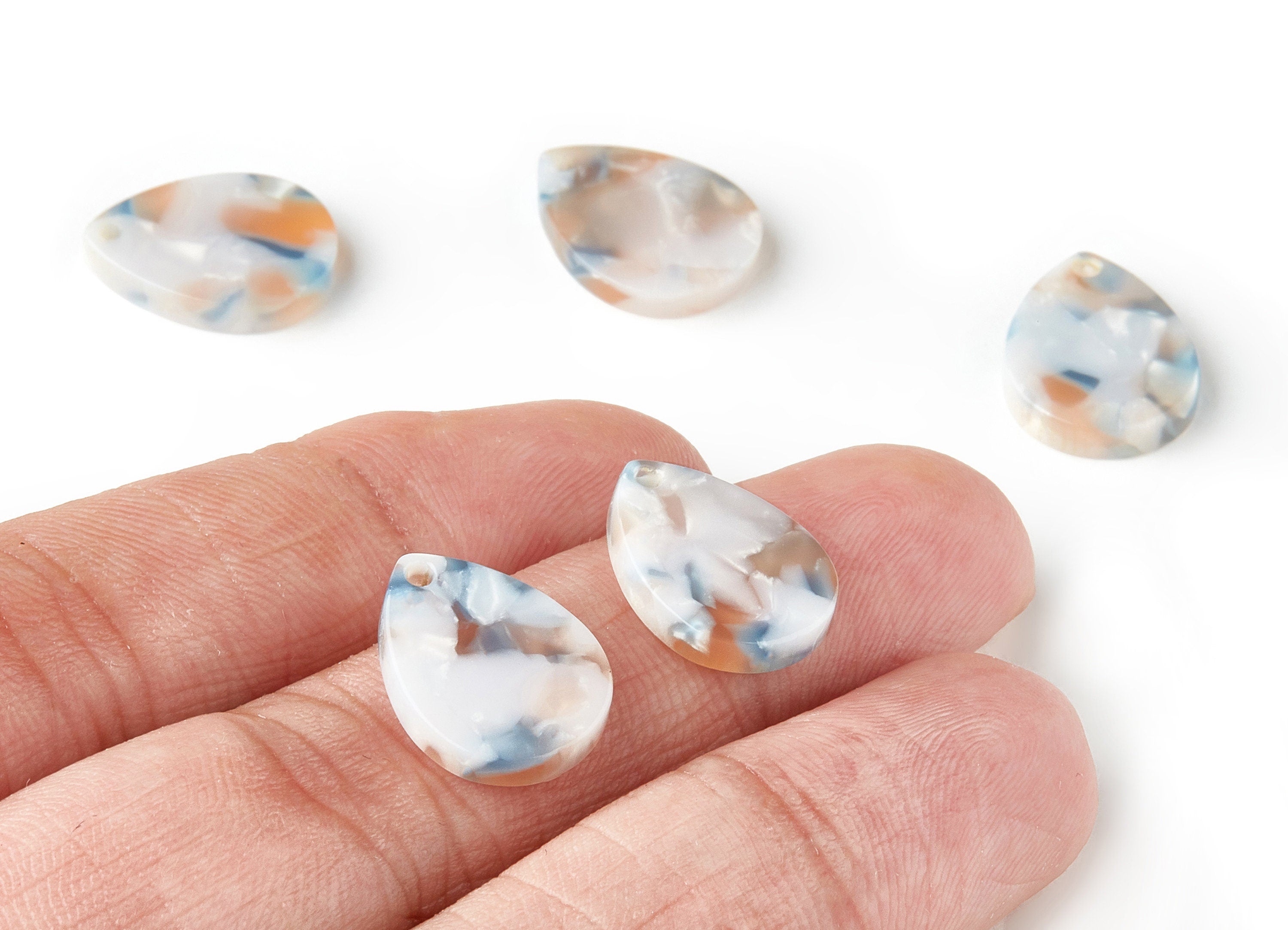 Acetate Drop Charms - Drop Earrings and Pendant - Earring Findings - Jewelry Supply - Color Code:A298 - 15.75x12.19x2.59mm - AC1617-A298 - DOMEDBAZAAR