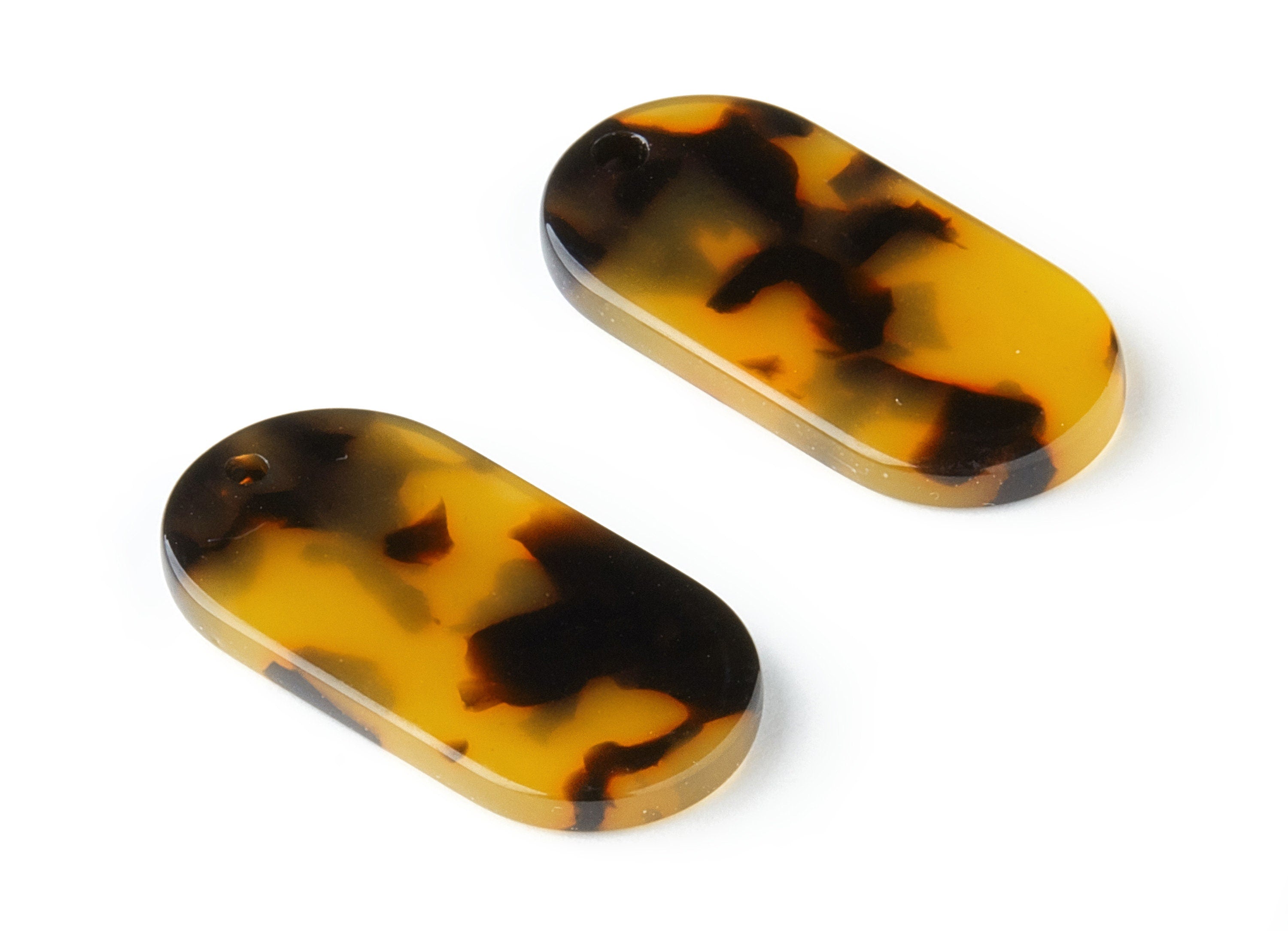 Acetate Acrylic Earring Charms - Tortoise Shell Earring - Oval Shaped - Jewelry Supplies - Color Code:A01 - 26.63x13.9x2.7mm - AC1156AR - DOMEDBAZAAR