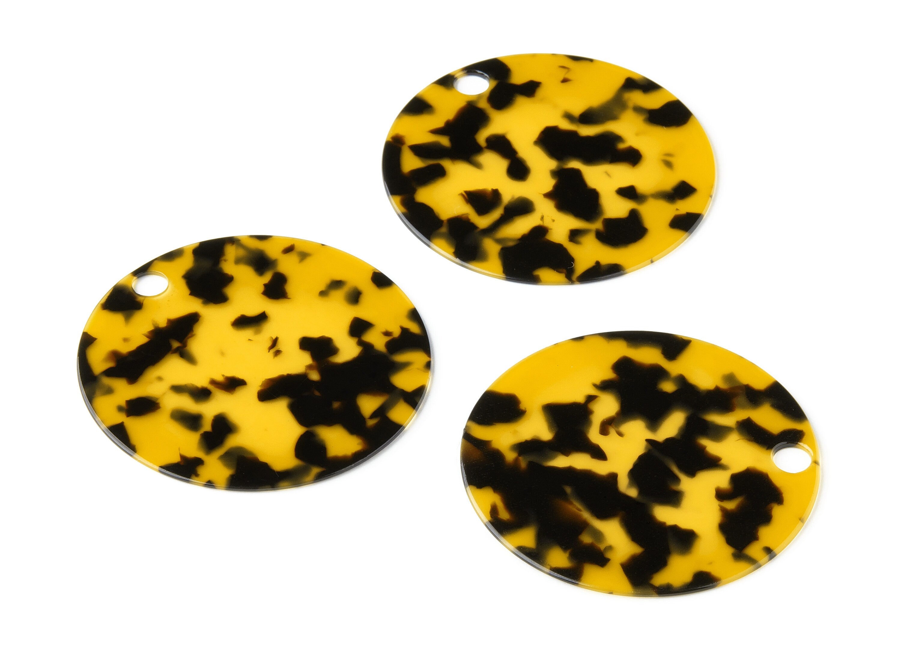 Acetate Round Charms - Tortoise Shell Earrings - Round Pendant - Jewelry Making Supplies - Color Code: A02 - 59.66x59.66x1.36mm - AC1620-A02 - DOMEDBAZAAR