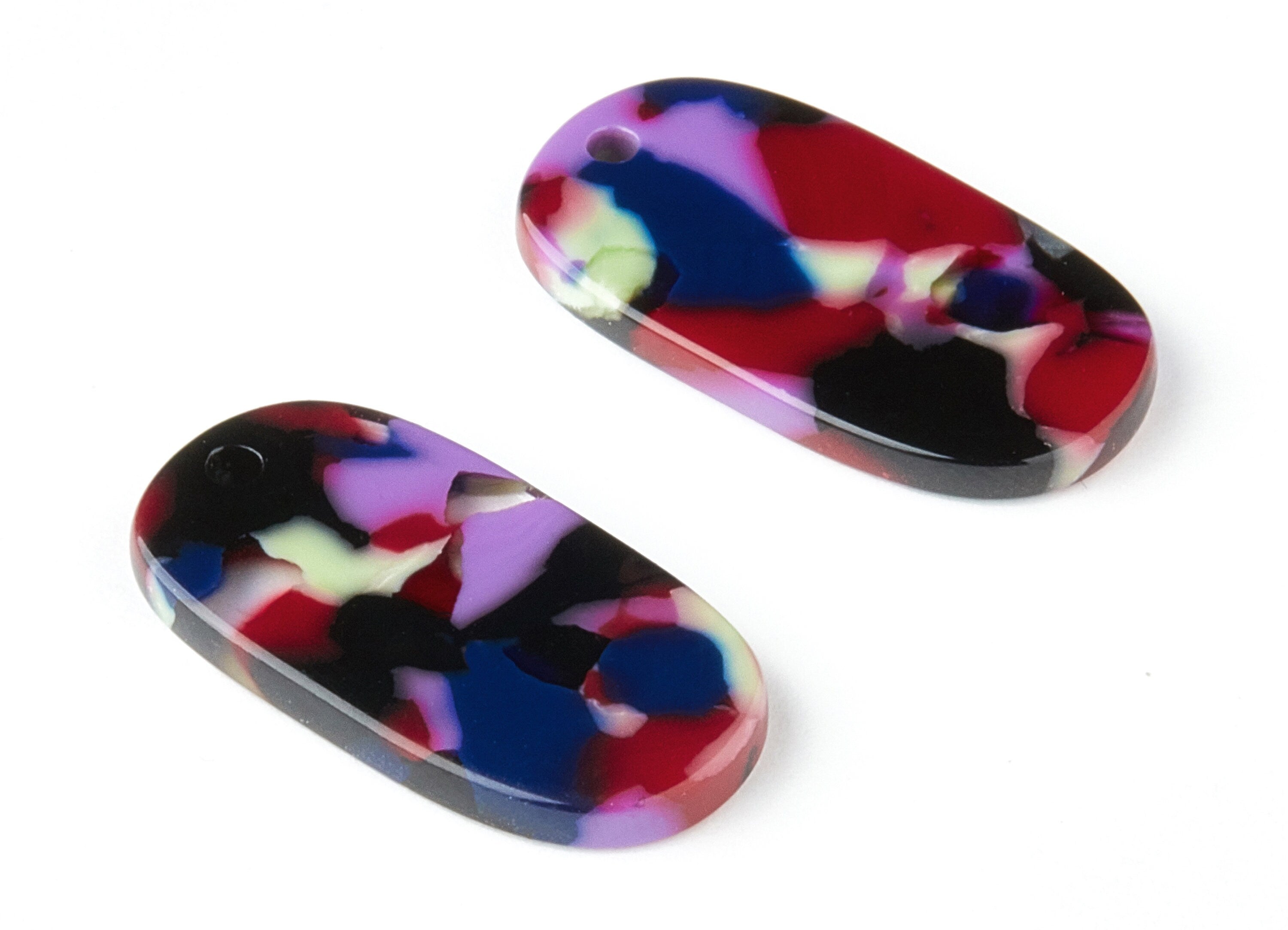 Acetate Oval Earring Charms - Acrylic Oval Pendant - Earring Findings - Jewelry Supplies - Color Code:A151 - 26.63x13.9x2.7mm - AC1156AO - DOMEDBAZAAR
