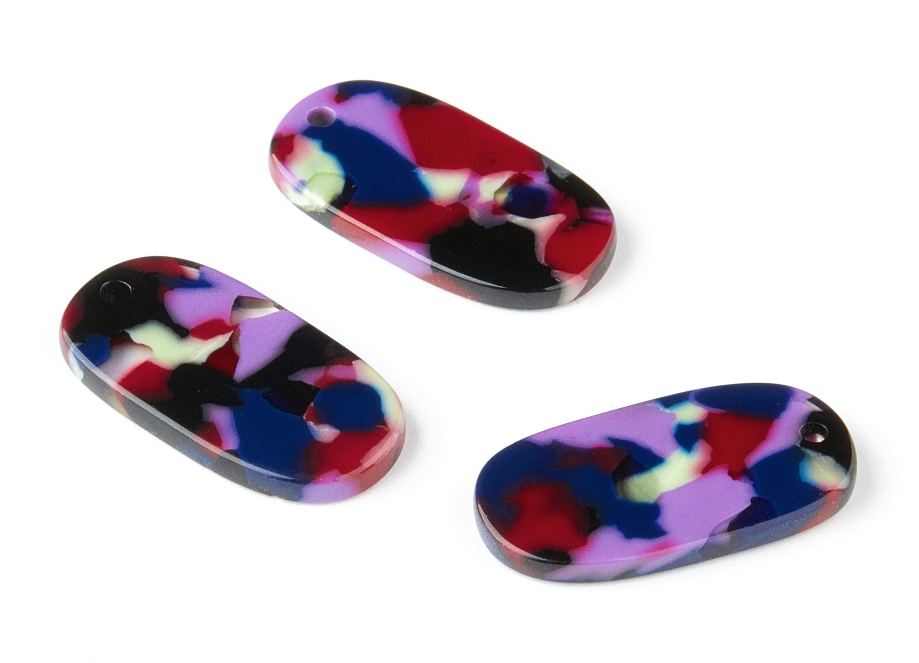 Acetate Oval Earring Charms - Acrylic Oval Pendant - Earring Findings - Jewelry Supplies - Color Code:A151 - 26.63x13.9x2.7mm - AC1156AO - DOMEDBAZAAR
