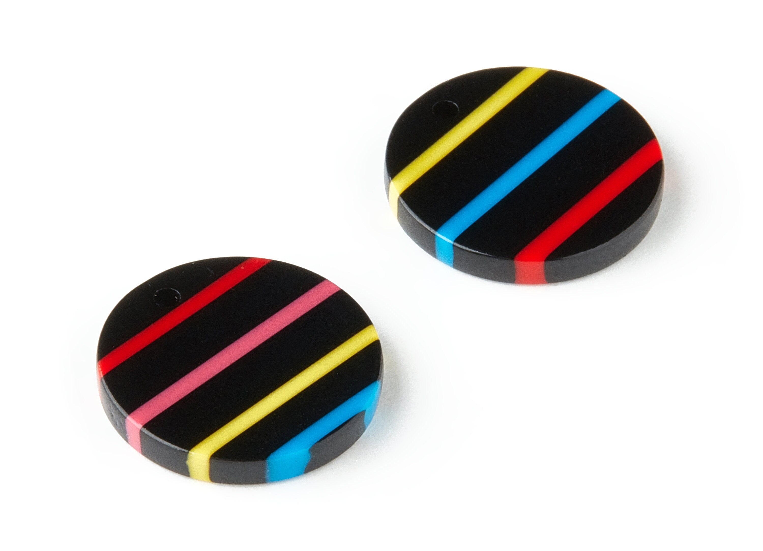 Acetate Coin Charms - Round & Coin Earrings and Pendant - Jewelry Supply - Color Code: A141 - 18.83x18.83x2.73mm - AC1621-A141 - DOMEDBAZAAR