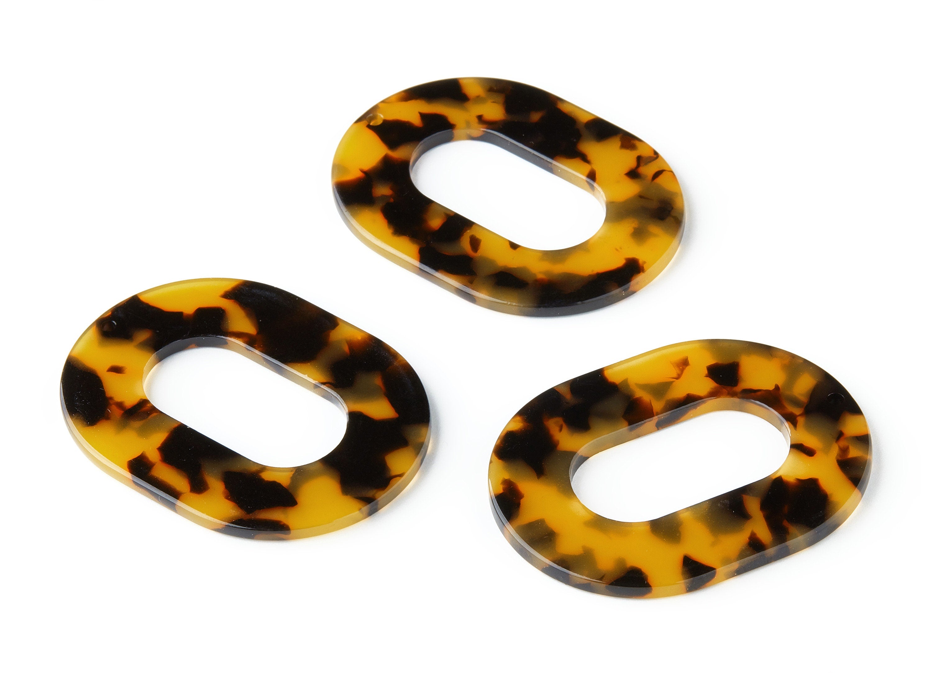 Acetate Oval Charms - Tortoise Shell Earrings - Oval Earrings and Pendant - Jewelry Supplies - Color Code:A01 - 47.5x34.9x2.47mm - AC1065AY - DOMEDBAZAAR